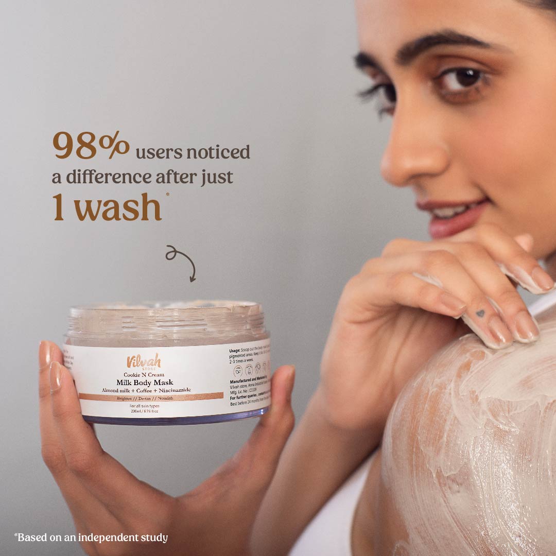 Cookie n Cream Body Mask for Detan & Skin Brightening | Hydrating & Exfoliating Treatment for Smooth, Glowing Skin | Perfect for Spa Days & Self-Care Routines