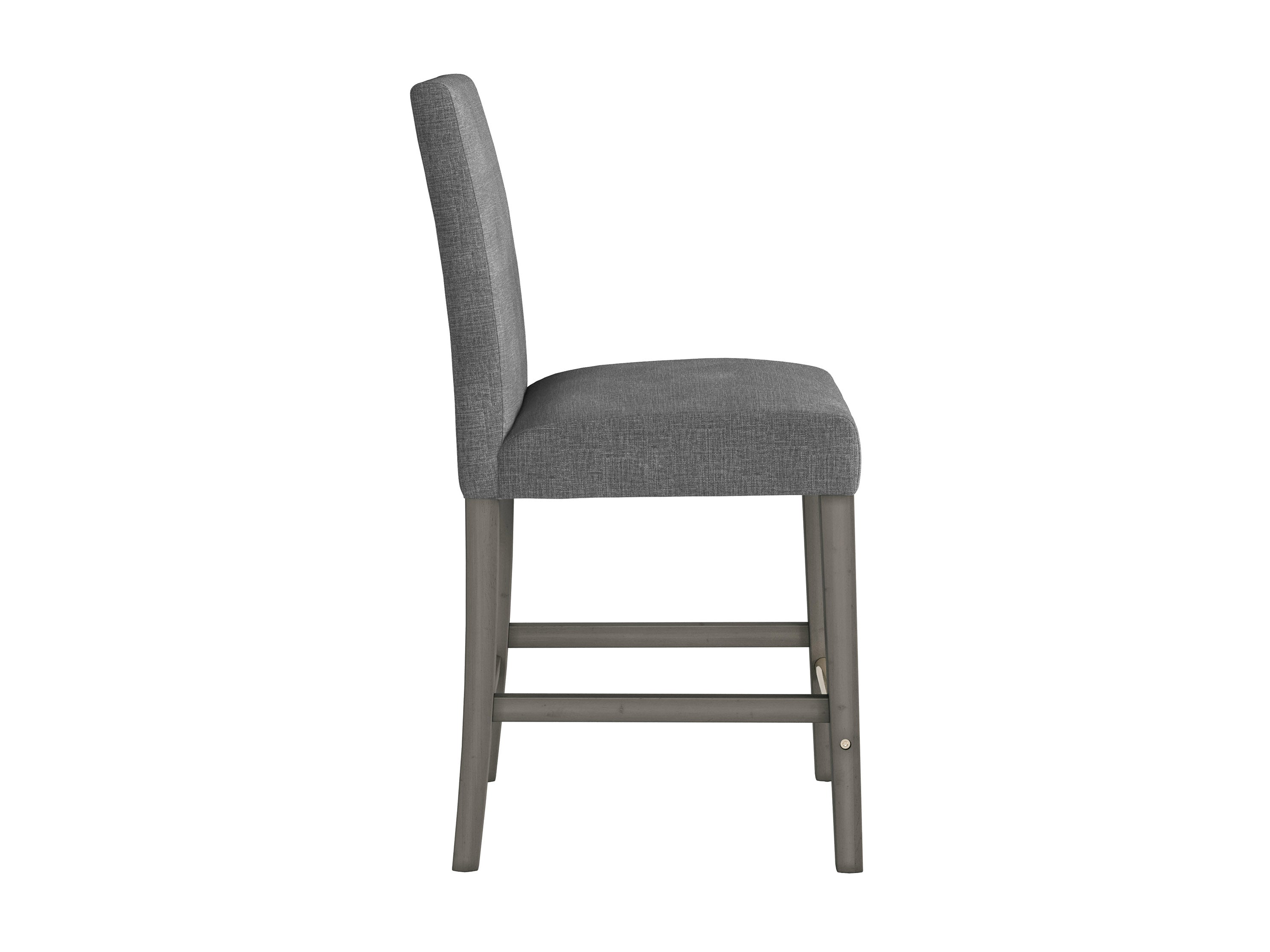 Grey Fabric Counter Height Stool - Adjustable Bar Stool with Padded Seat for Kitchen Island, Breakfast Nook & Home Decor - Comfortable Modern Dining Stool for Indoor Use