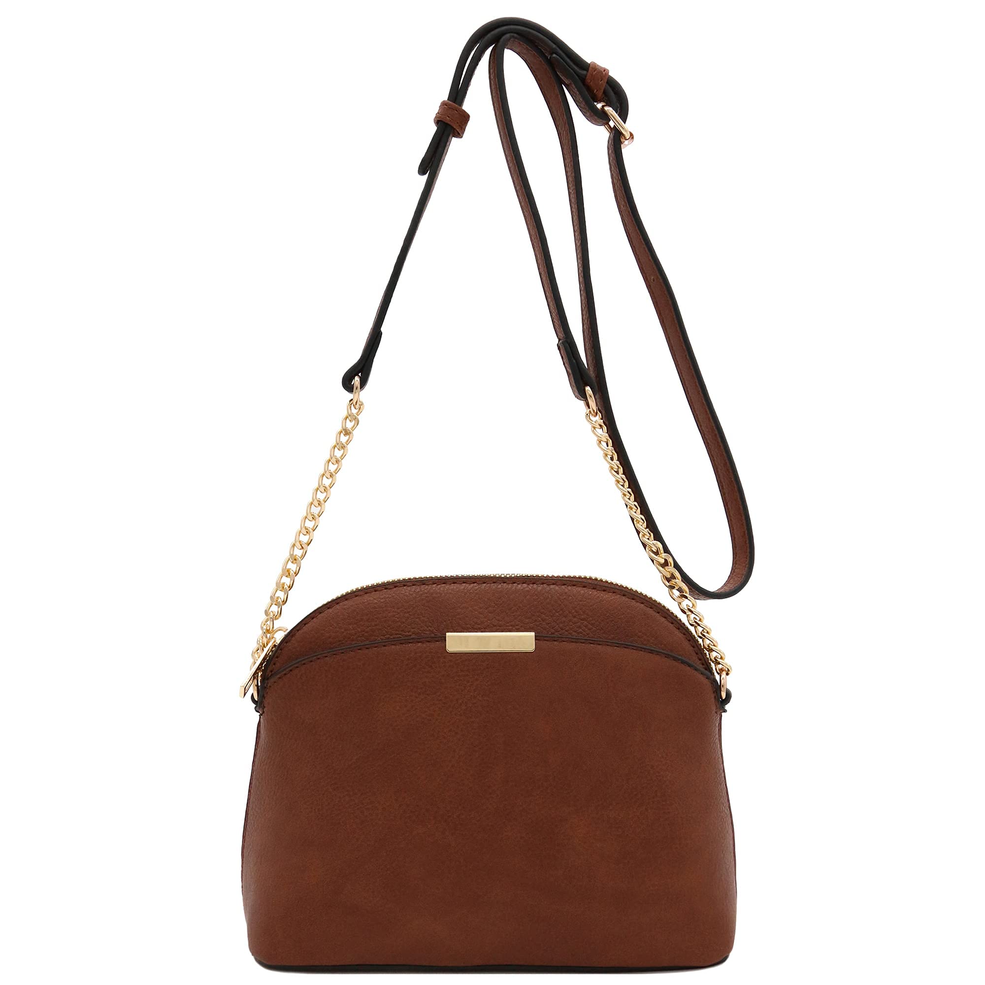 Stylish Faux Leather Small Dome Crossbody Bag with Adjustable Chain Strap - Perfect for Women's Daily Use, Shopping & Night Out