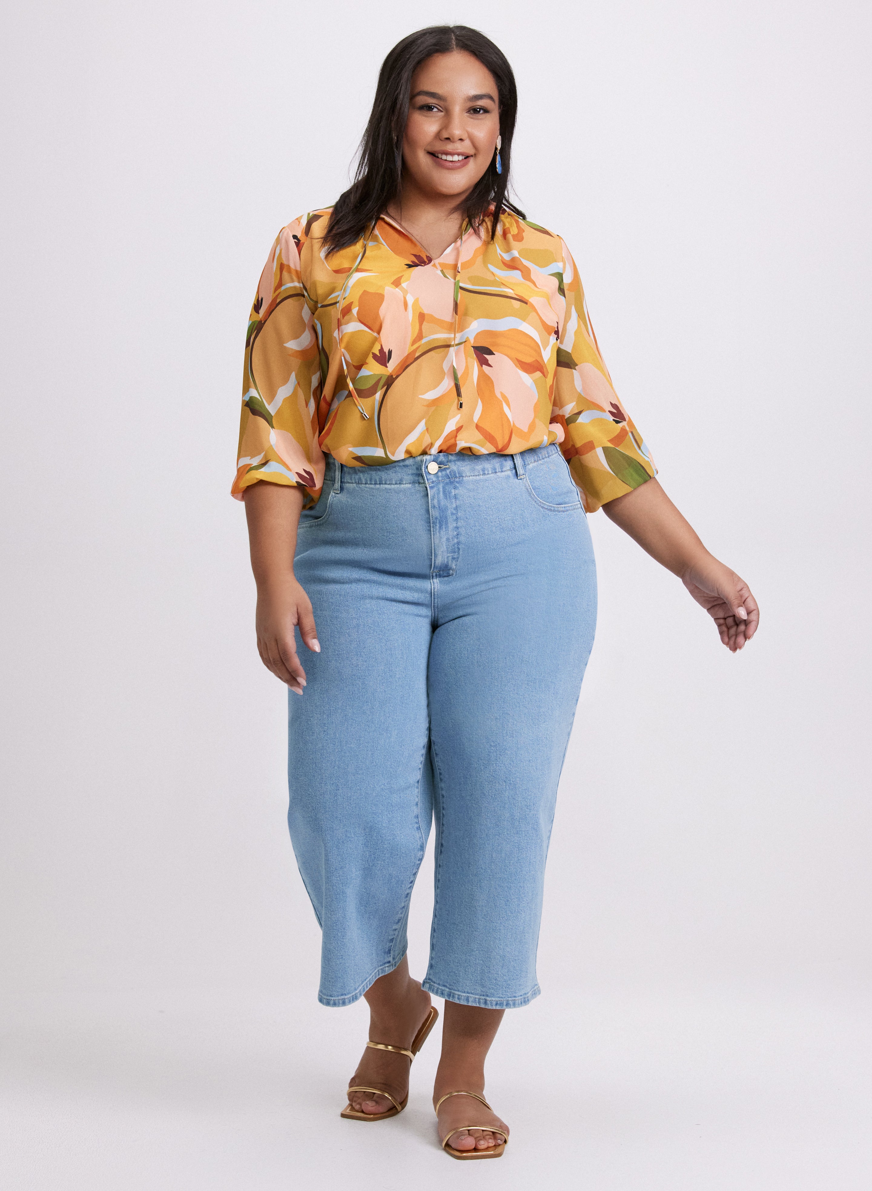 Stylish High Waist Cropped Wide Leg Jeans for Women - Trendy Comfortable Denim Pants for Casual Outfits & Summer Fashion