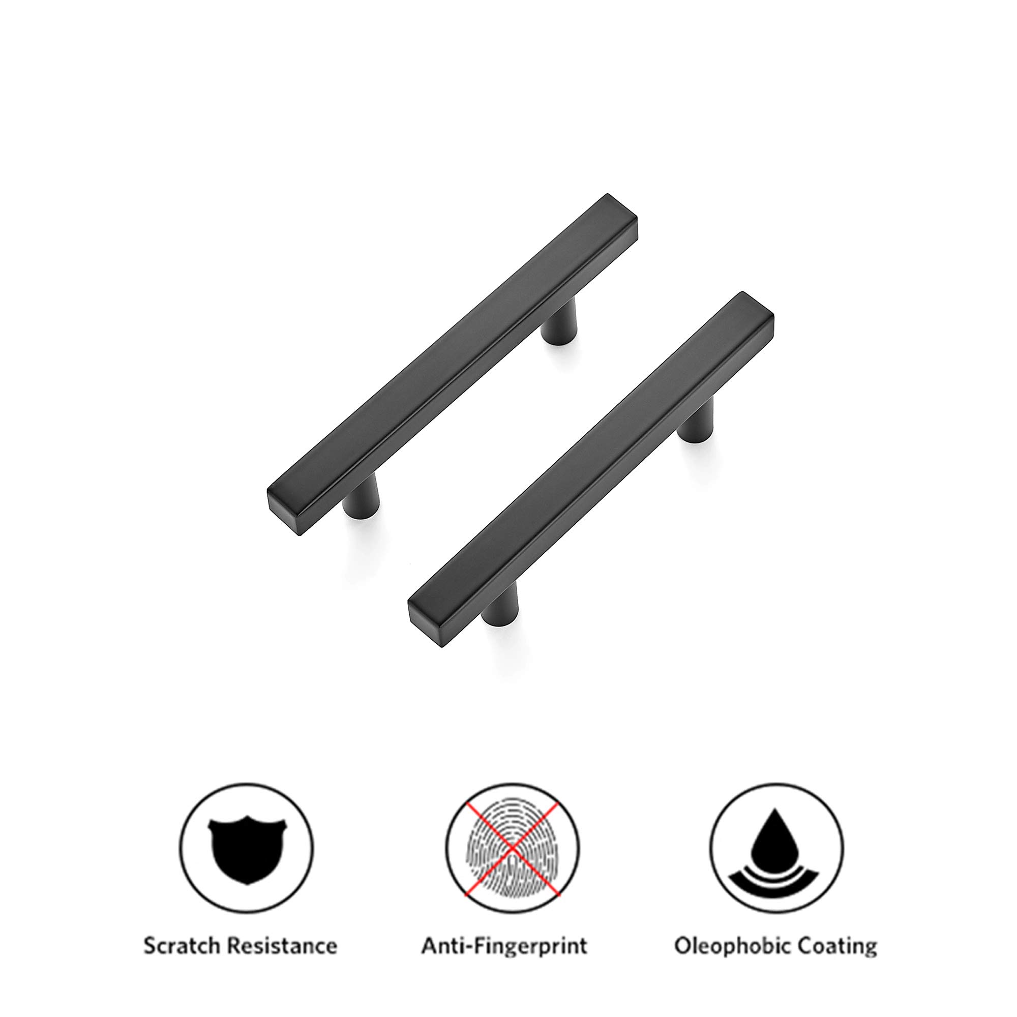 Ravinte 40 Pack 5 Inch Square Cabinet Pulls - Matte Black Stainless Steel Kitchen Drawer Handles - 5