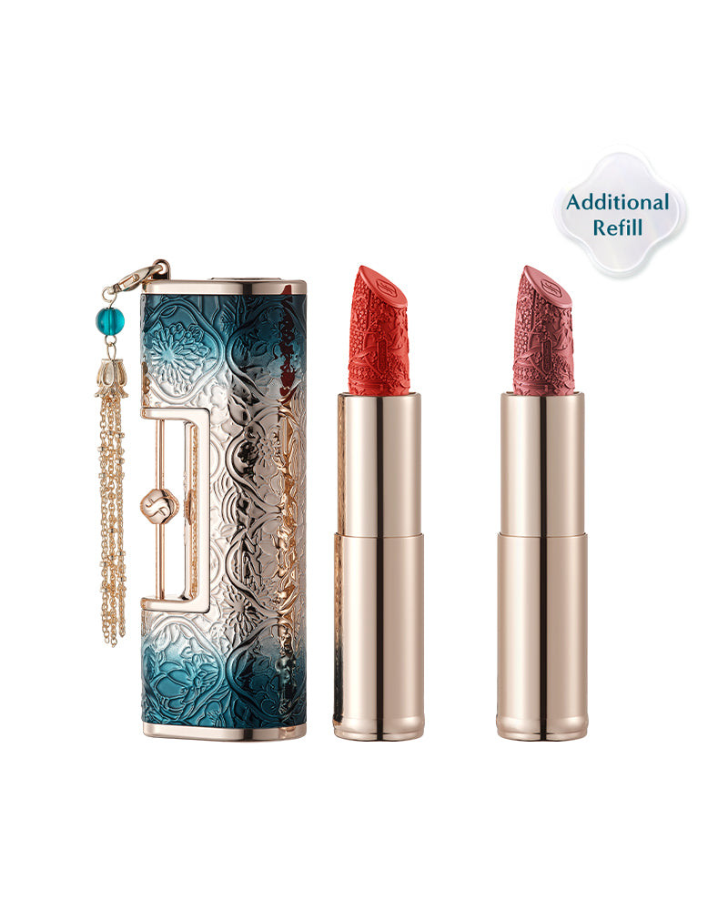 Exclusive Blooming Rouge Love Lock Lipstick (M520) with Refill (M1311) - Long-Lasting Matte Lip Color for Date Night & Special Occasions