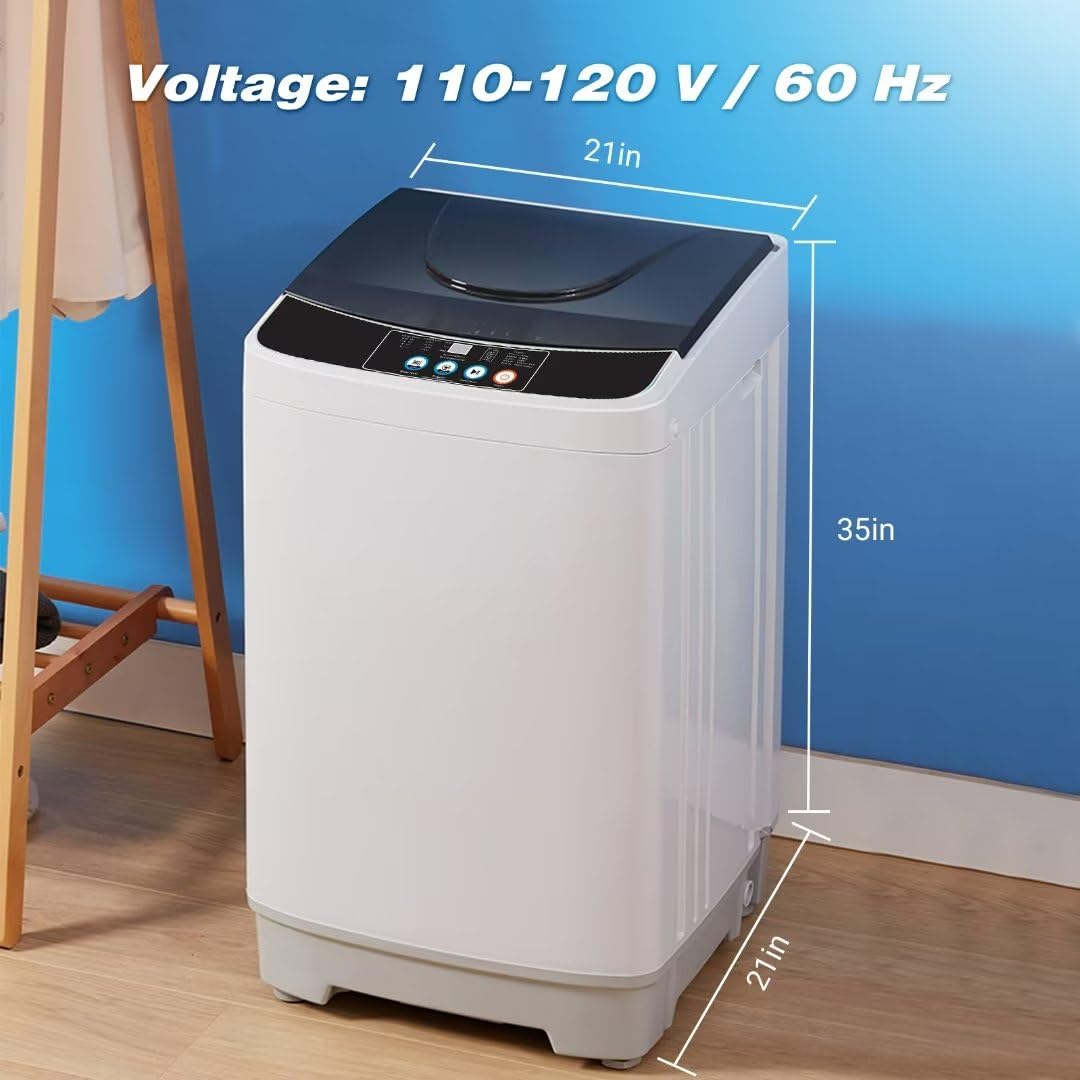 Portable Washing Machine 17.8 lbs - Compact Apartment Washer with 8 Water Levels & 10 Wash Programs - Perfect for Small Spaces, Dorms, RVs, and Tiny Homes - Easy Laundry Solution for Apartments & Travel