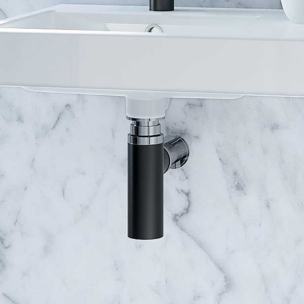 Caroma Eco Noir Bottle Trap Black - Durable Bathroom Sink Drain for Modern Homes, Perfect for Kitchen & Laundry Room Renovations