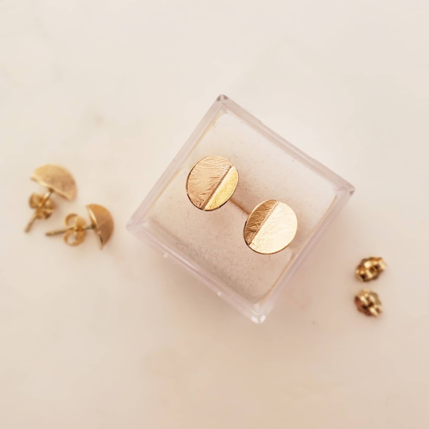 14K Gold Eucalyptus Mini Stud Earrings - Dainty Botanical Jewelry for Everyday Wear & Special Occasions
