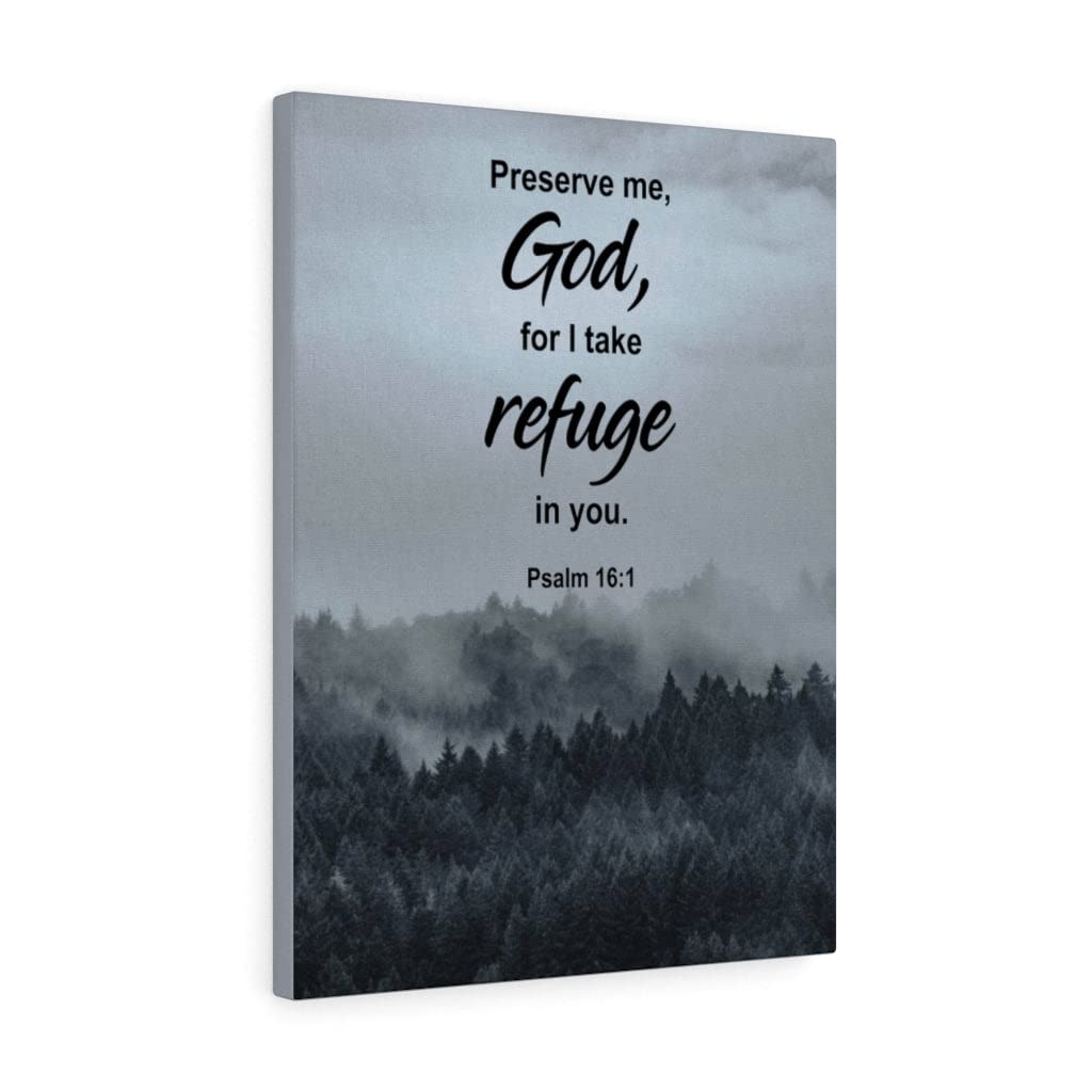 Christian Wall Art - Psalm 16:1 Scripture Print 'Preserve Me God' - Ready to Hang Bible Verse Decor for Home, Church & Office - Inspirational Gift for Weddings, Baptisms & Housewarming