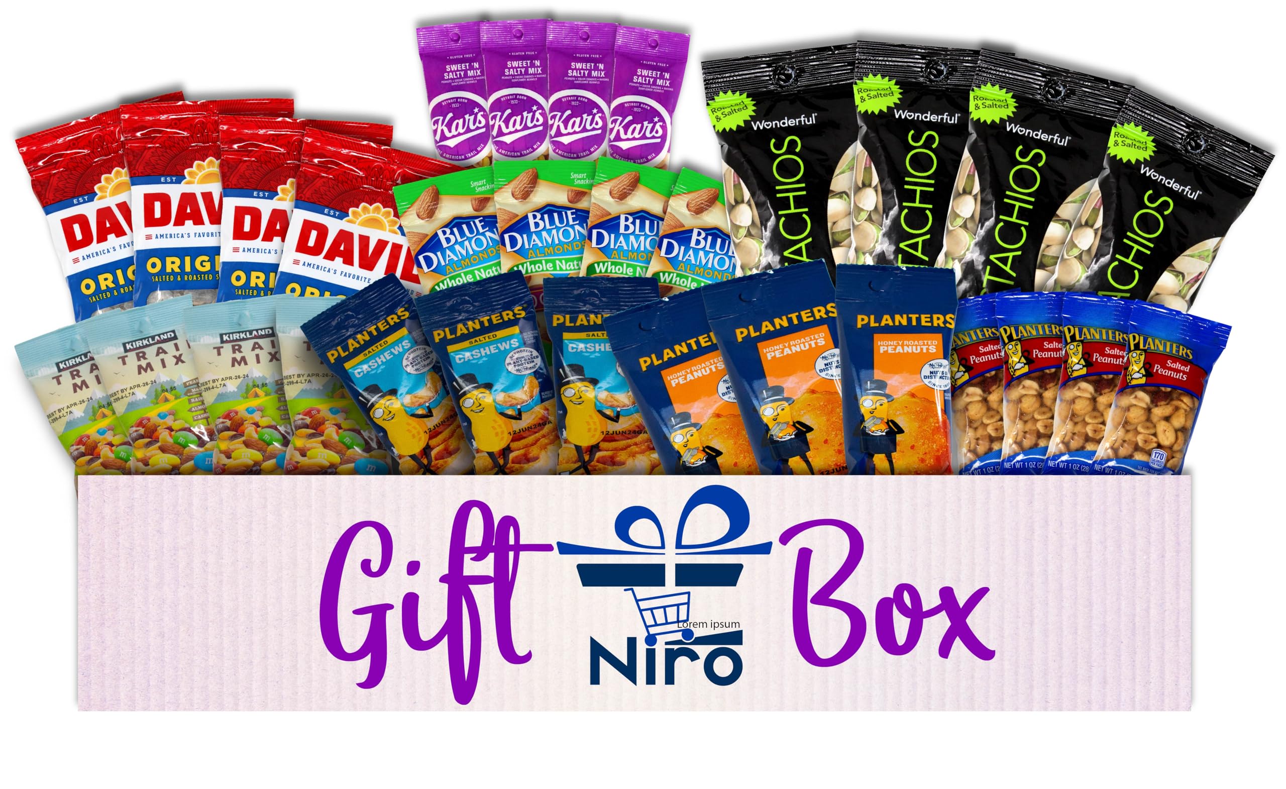 Premium Mixed Nuts Variety Pack | 30 Single-Serve Packets of Healthy Trail Mix Snacks with Almonds, Cashews & Walnuts | Perfect for Office, Gym & Travel Snacking