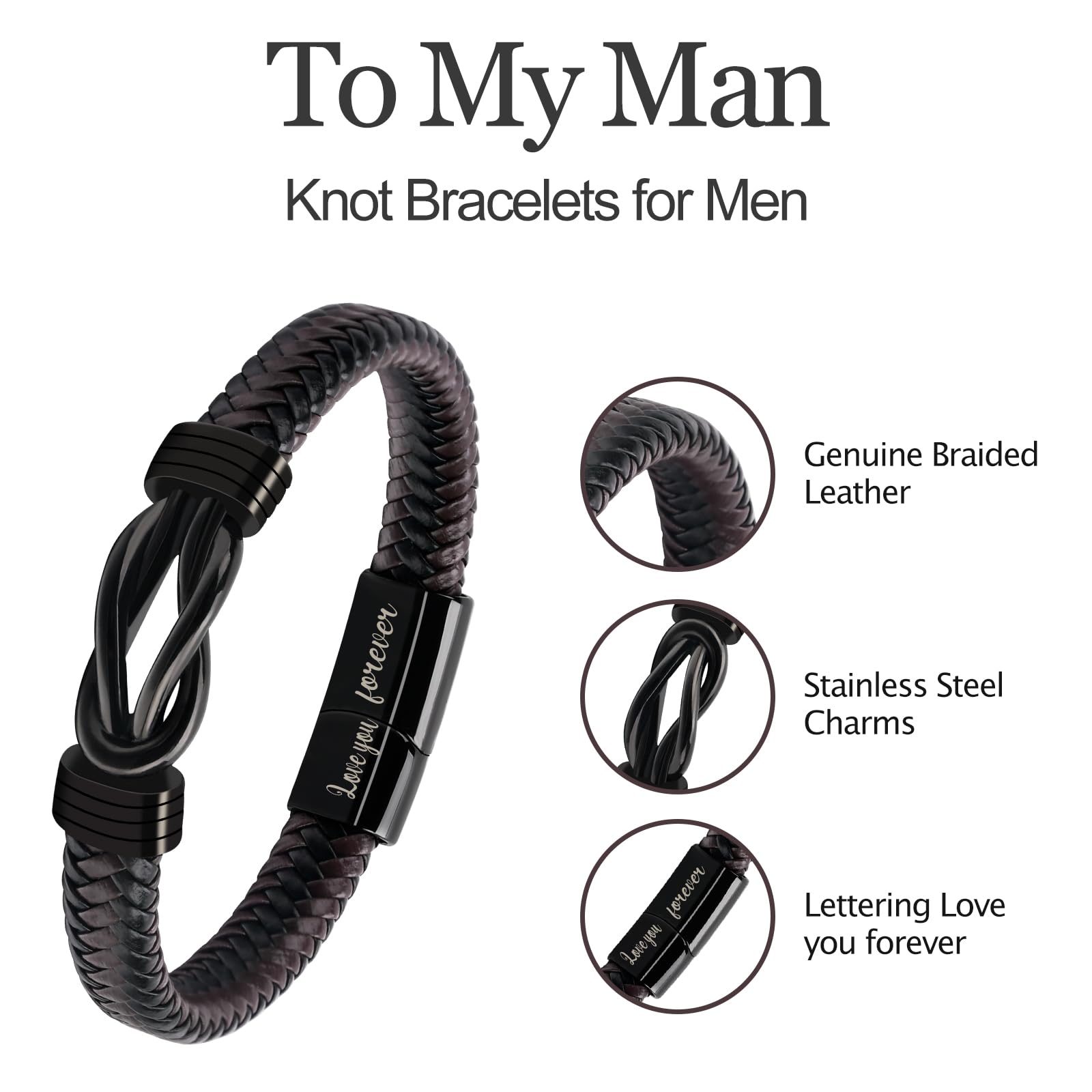 Men's Bracelet Gift for Husband - Romantic Anniversary & Valentine's Present for Him
