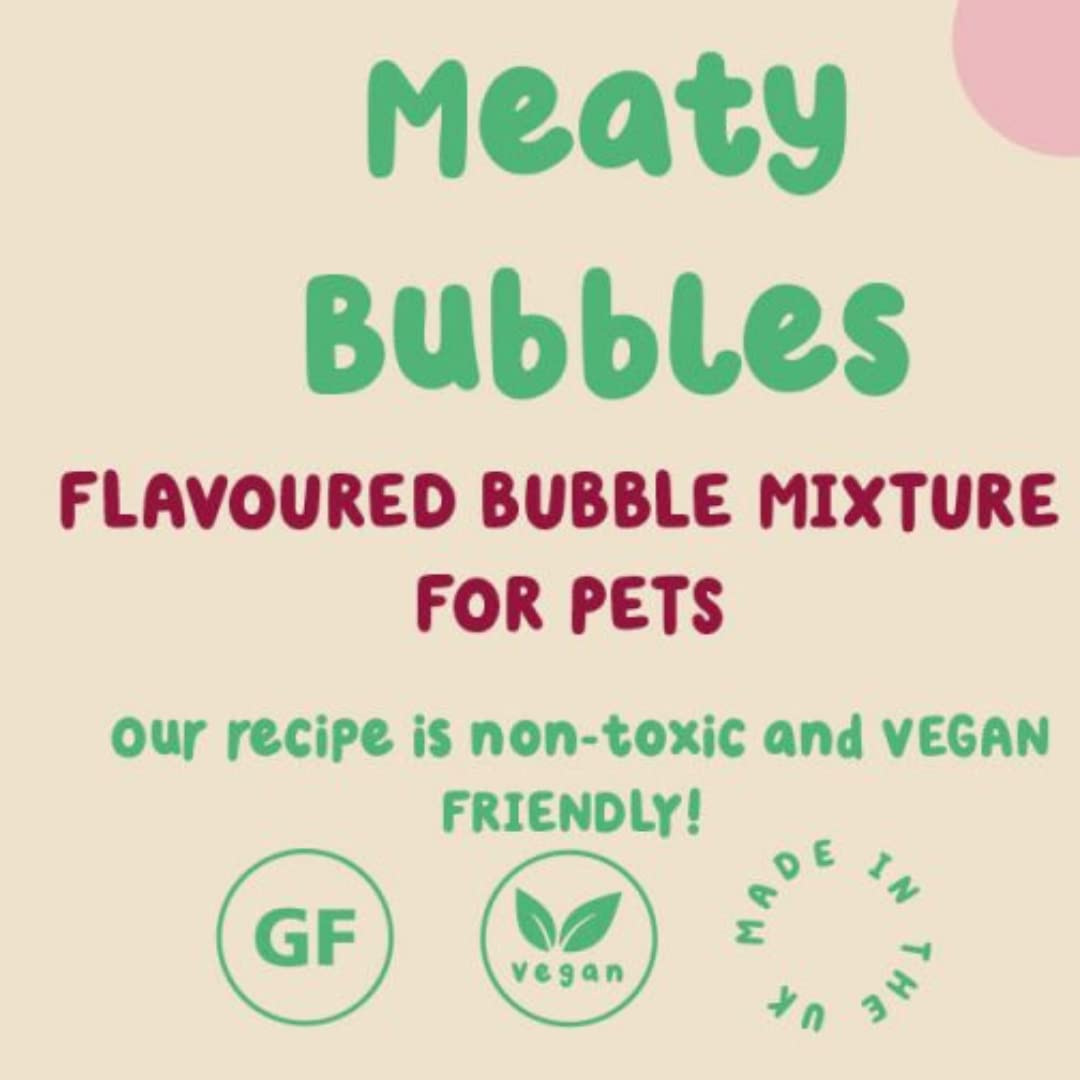 Non-Toxic Vegan Dog Bubbles 3-Pack - Bacon, Peanut Butter & Chicken Flavored Interactive Pet Toys for Dogs - Fun Blowing Bubbles Game for Outdoor Play, Training & Birthday Gifts