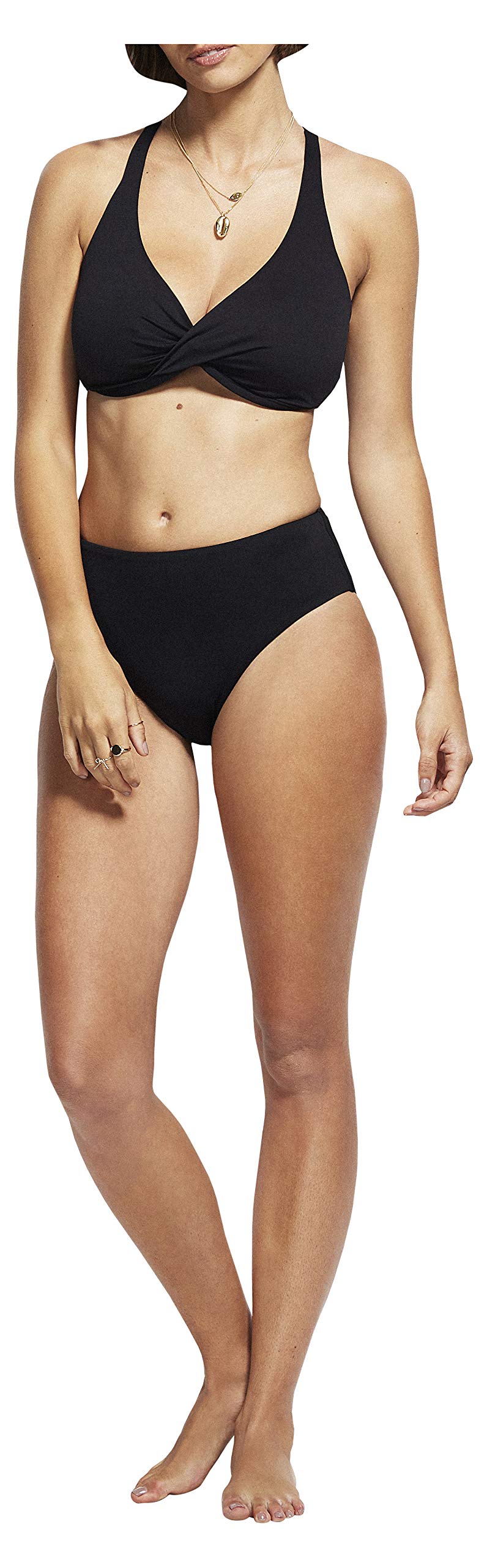 Seafolly Women's Clean Finish Wide Side Bikini Bottom Swimsuit - High Waisted Swimwear for Beach, Pool & Vacation | Comfortable & Stylish Swim Bottom for Women