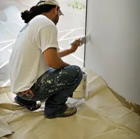 Butyl II® Heavy Duty Canvas Drop Cloth - Waterproof & Reusable Painting Tarp for Home Renovation, DIY Projects & Floor Protection
