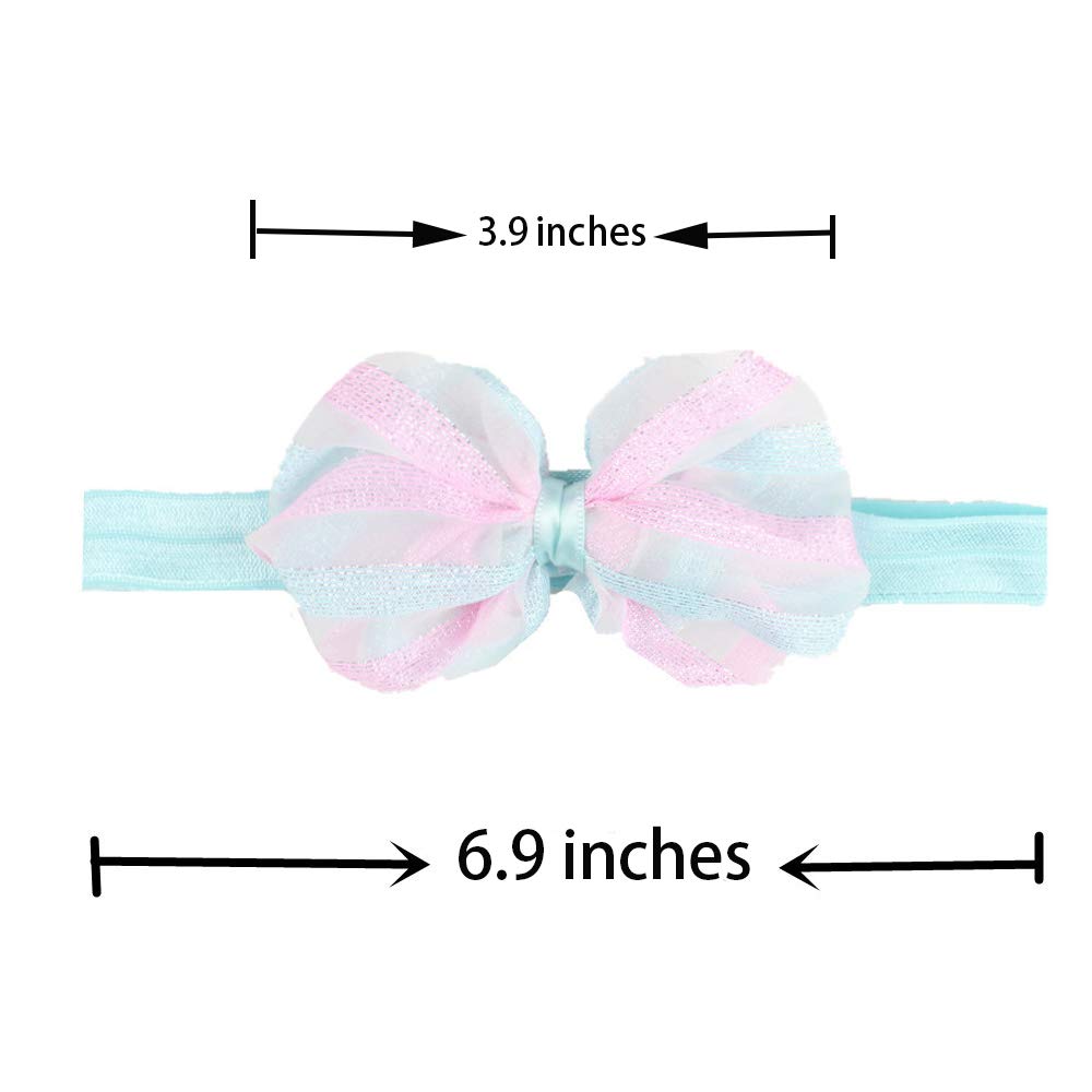 Baby Girls Bow Headbands Set - 6 Pack Cute Infant Toddler Hair Accessories for Newborn, Birthday, Photography & Party Outfits