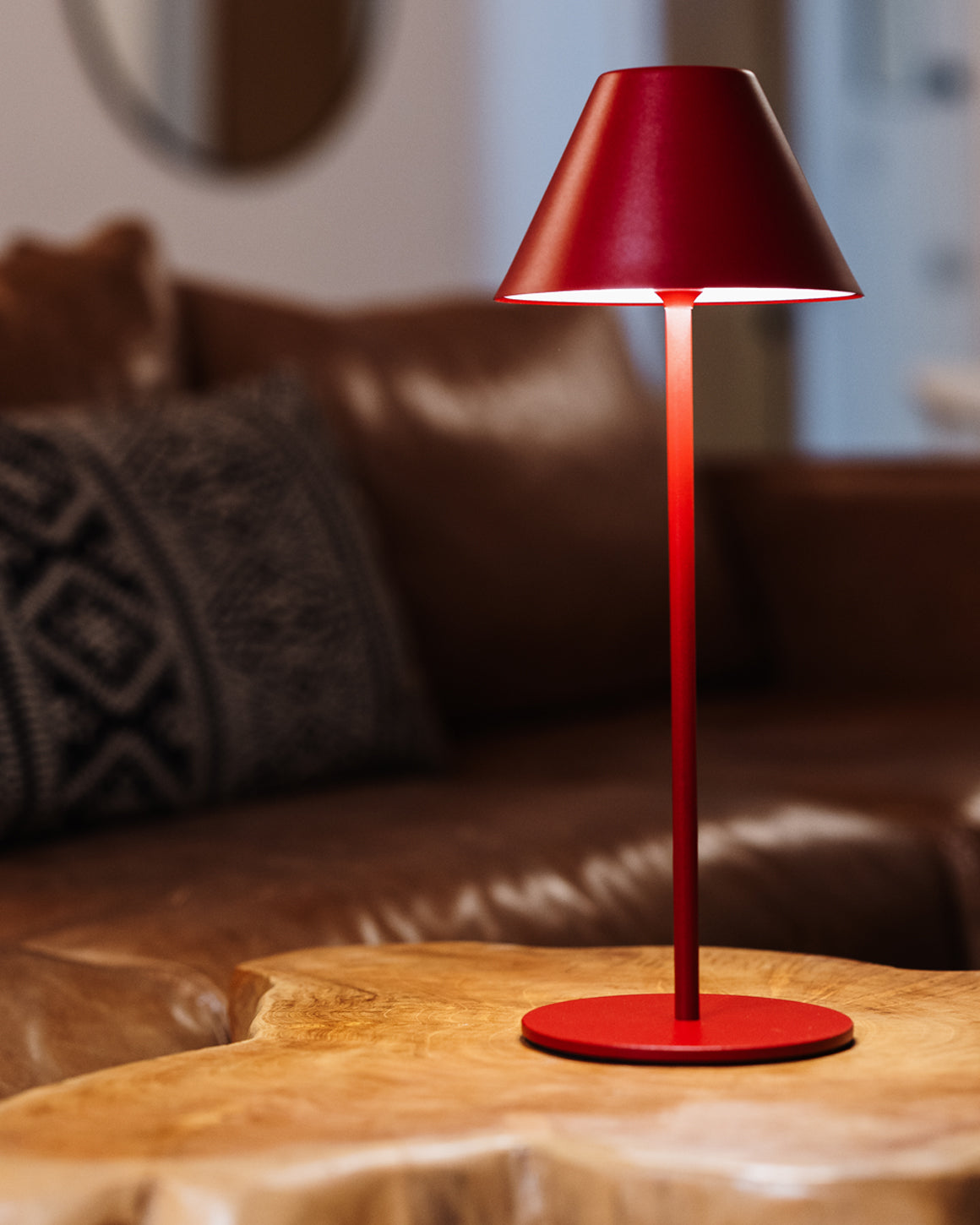 Lume Cube Rechargeable LED Table Lamp 2 Pack - Adjustable Brightness, Portable Night Light for Bedroom, Office, Camping (Red)