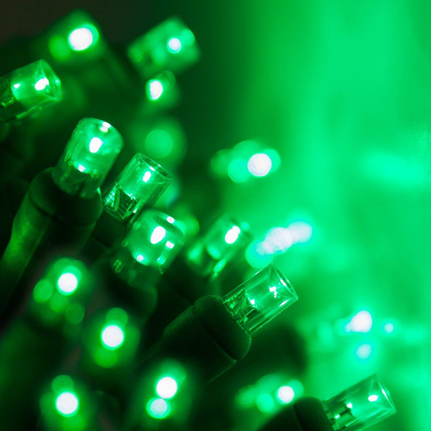 70 5mm Green LED String Lights - 24ft Wintergreen Christmas Lights, Halloween Decorations, St. Patrick's Day Lights for Indoor & Outdoor Use - Perfect for Holiday Parties, Garden Decor, and Festive Events