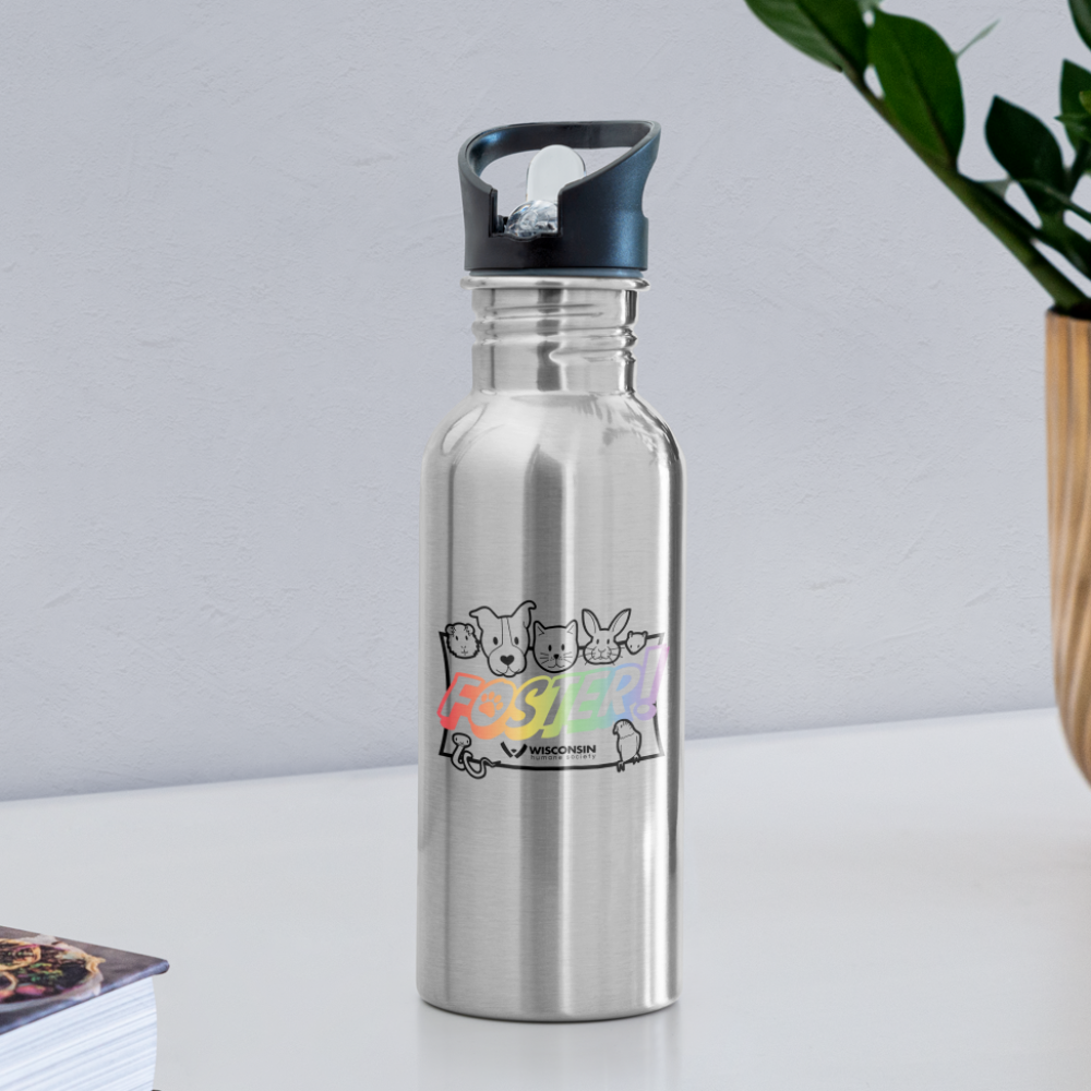 Foster Pride Water Bottle - Insulated Stainless Steel Reusable Bottle with Leak-Proof Lid for Kids, School, Sports & Outdoor Activities