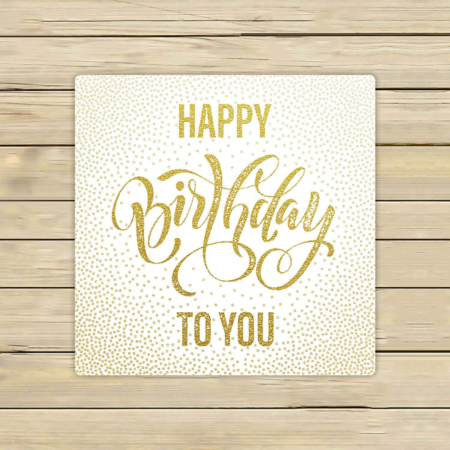 Happy Birthday Beach Towel - Gold Glitter Lettering, 13x13 Inch Soft Bath & Shower Towel for Home, Outdoor, Travel - Perfect for Pool Parties, Beach Trips & Birthday Gifts