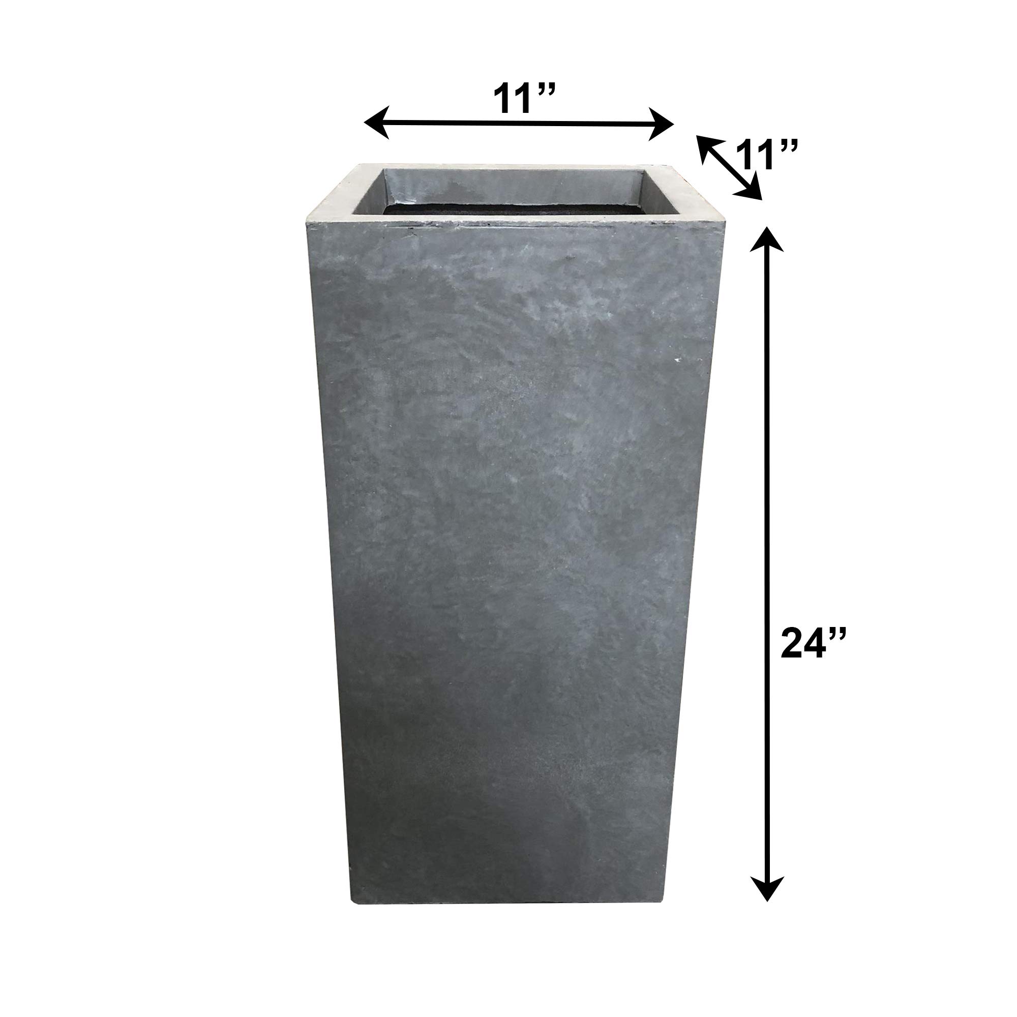 Kante AF0002B-60611 Large Lightweight Concrete Rectangle Tall Planter Pot - 24