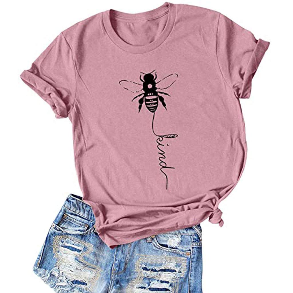 AODONG Women's Casual Short Sleeve T-Shirts - Floral Print Blouse, Loose Fit O-Neck Top for Summer | Perfect for Work, Travel & Everyday Wear