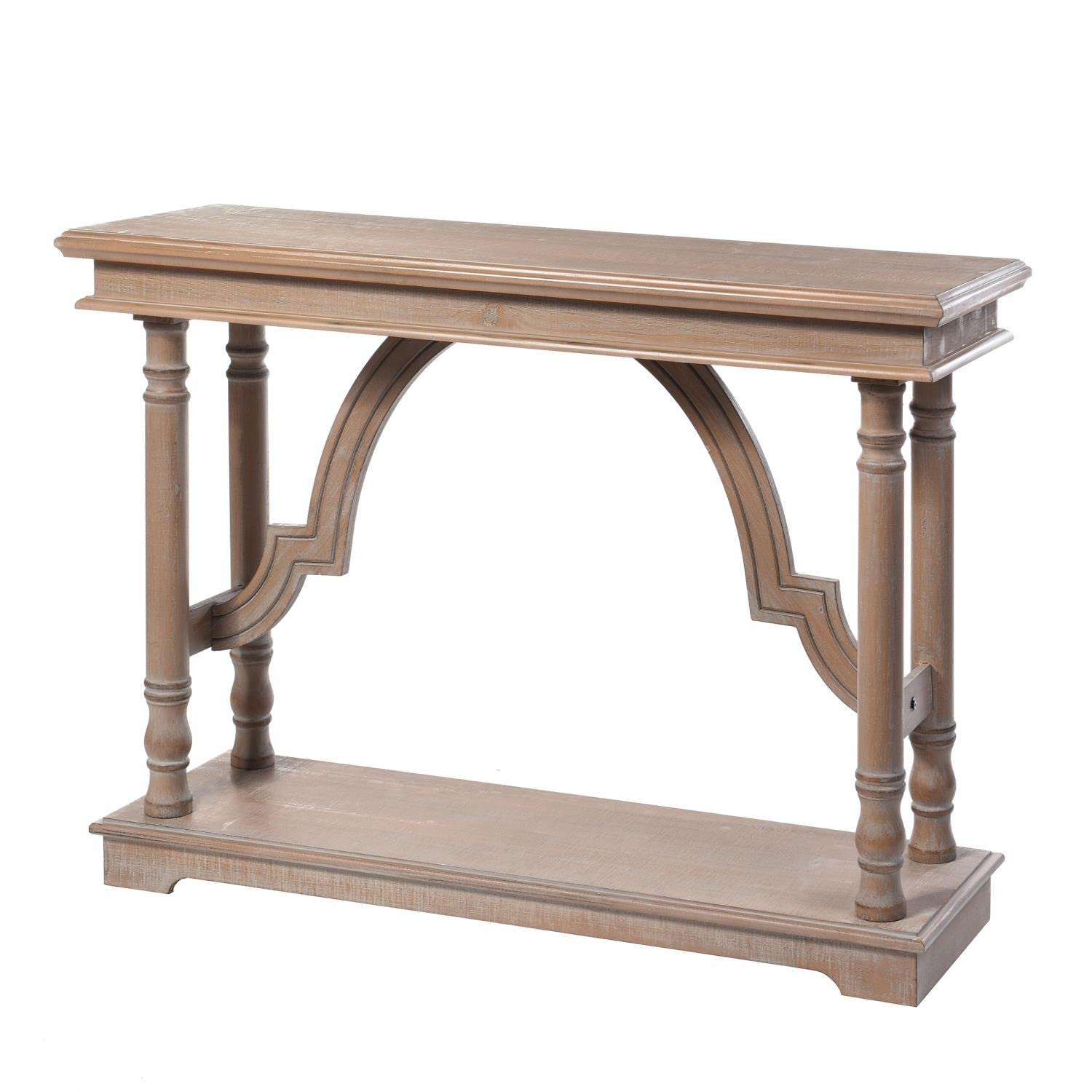 47 Inch Solid Wood Trestle Console Table with Elegant Arch Detail - Entryway Sofa Table, Hallway Accent Furniture for Living Room & Foyer Decor