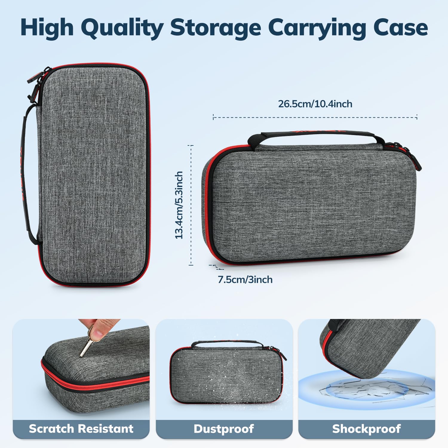 Younik Hard Carrying Case for Nintendo Switch & Switch OLED - Enhanced Version with Larger Storage Space for 19 Games, Official AC Adapter & Accessories | Portable Protection for Travel, Commuting & Gaming On-The-Go