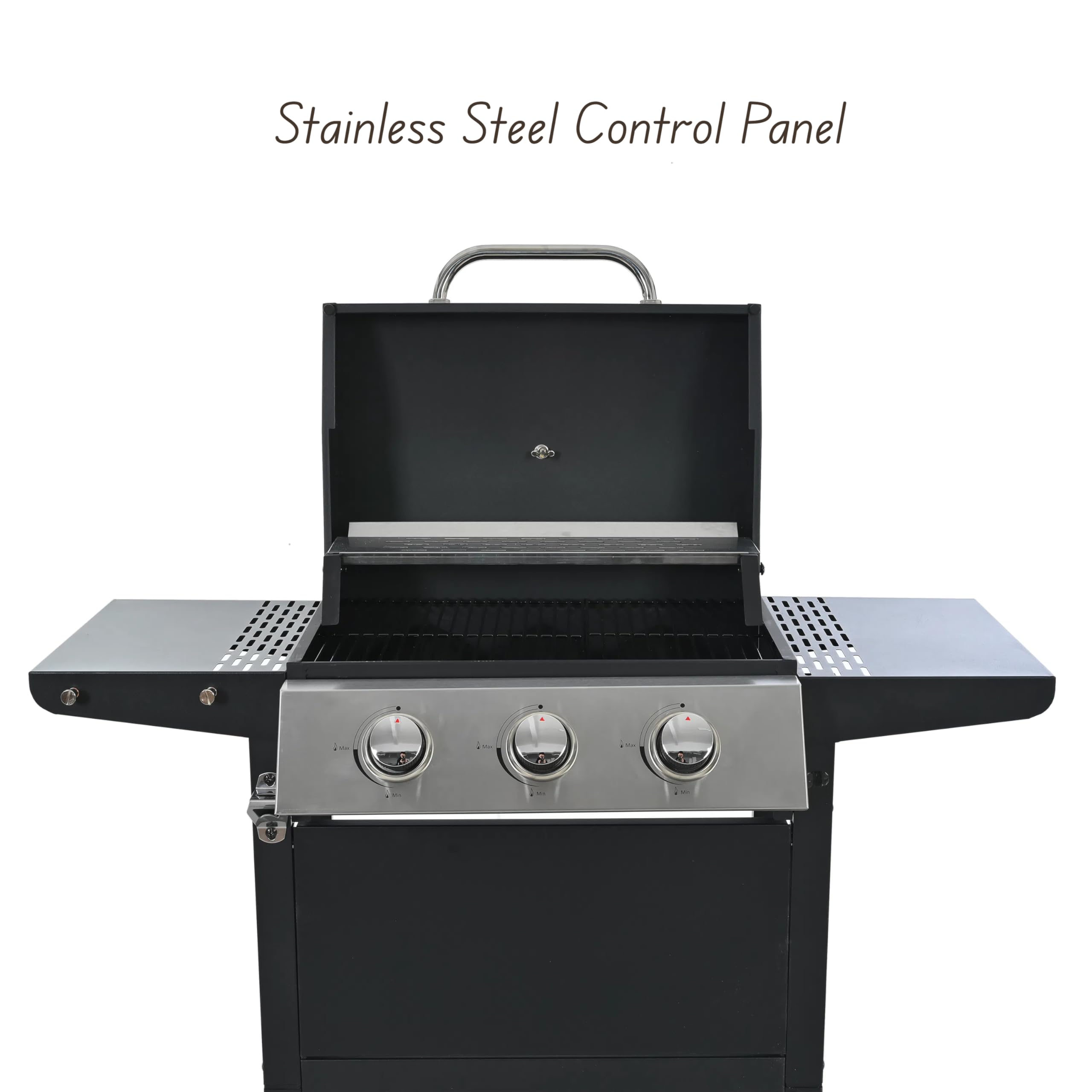 34,000 BTU 4-Burner Propane Gas Grill with 2 Shelves & Bottle Opener - Stainless Steel Outdoor BBQ Grill for Patio, Garden, Backyard Cooking & Grilling - Perfect for Family Gatherings, Tailgating & Camping (Black)
