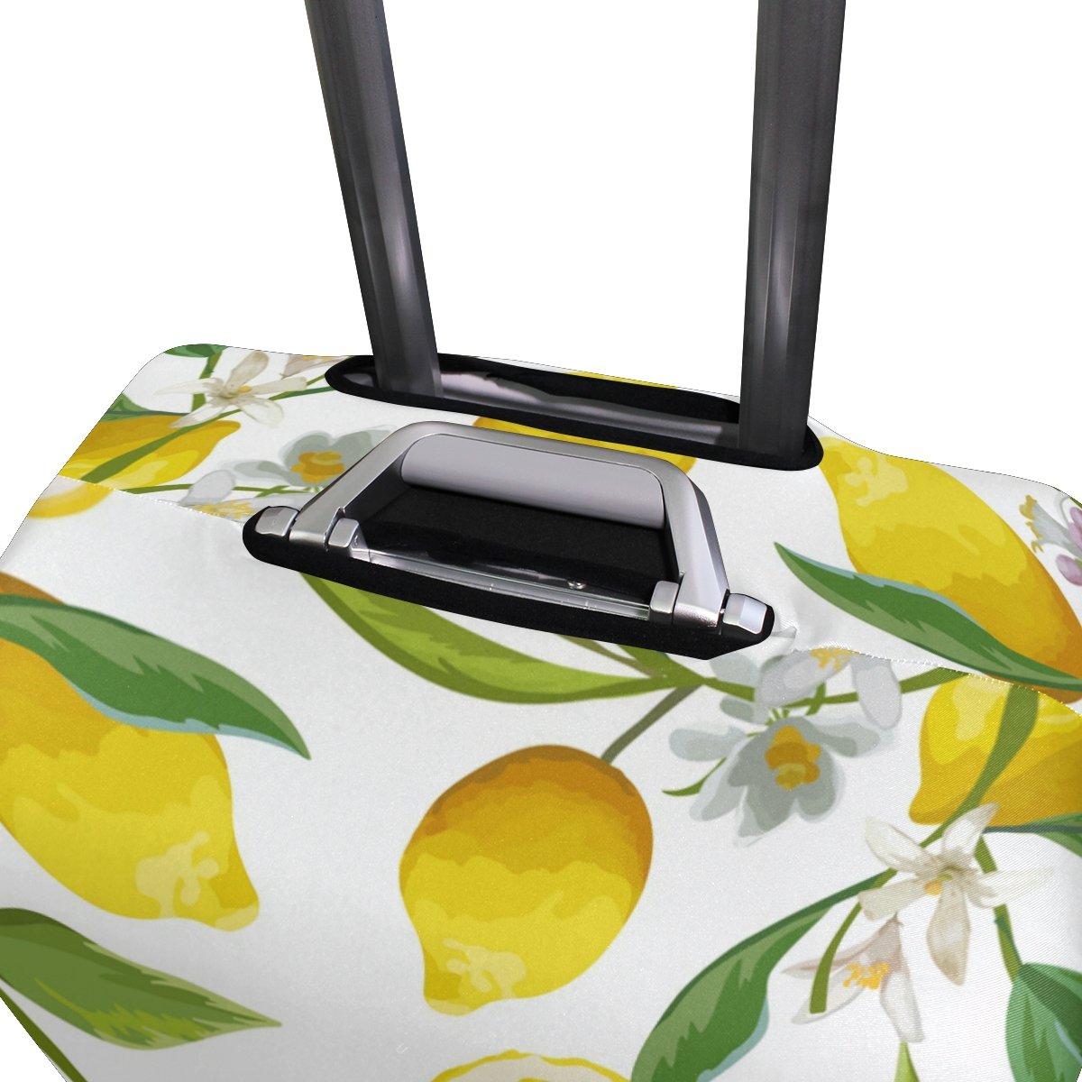 Stylish Floral Lemon Print Luggage Cover - Waterproof Suitcase Protector for Travel, Kids, Men & Women | Perfect for Summer Vacations & Airplane Trips