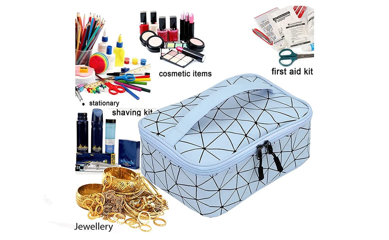 Multipurpose Cosmetic Travel Organizer Bag - Waterproof Makeup Pouch & Toiletry Bag for Men & Women | Perfect for Airplane Carry-on, Gym Essentials & Vacation Packing