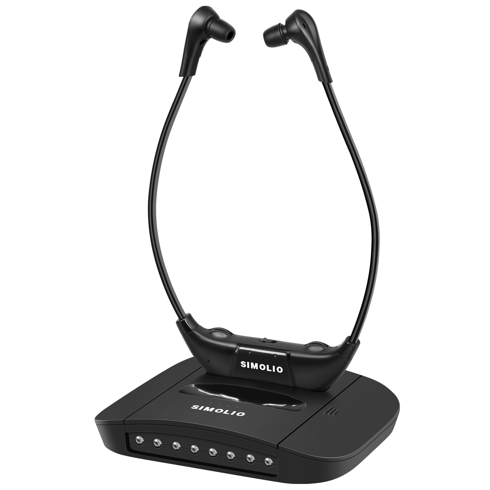 SIMOLIO Digital Wireless TV Headphones with Clear Dialogue, Balance Control & Ambient Sound - Wireless Headset System for Smart & Analog TVs - Perfect for Night Viewing, Hearing Impaired & Private Listening