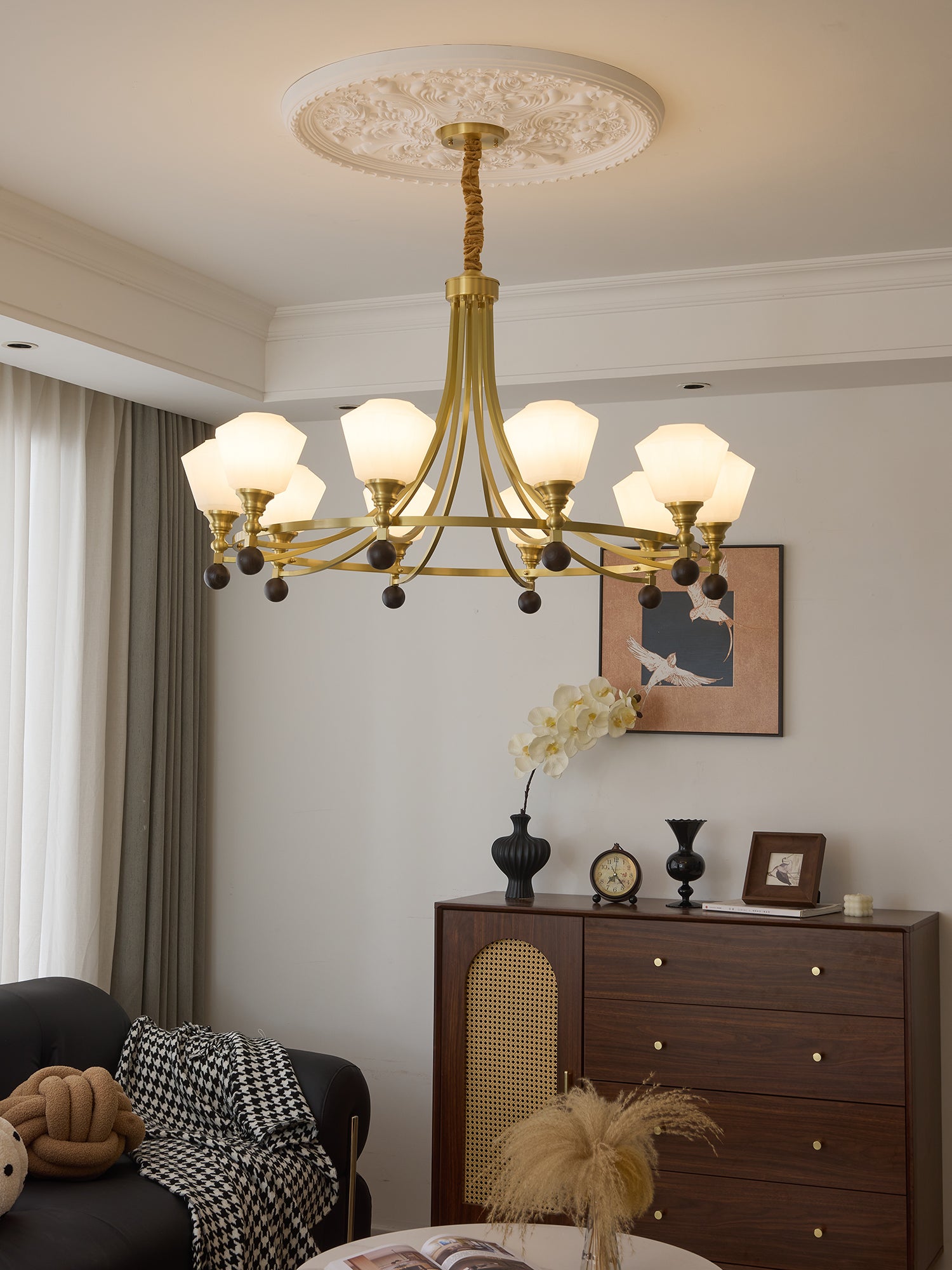 Bravado Chandelier - Elegant Crystal Ceiling Light Fixture for Dining Room, Living Room & Bedroom | Modern Home Decor Lighting