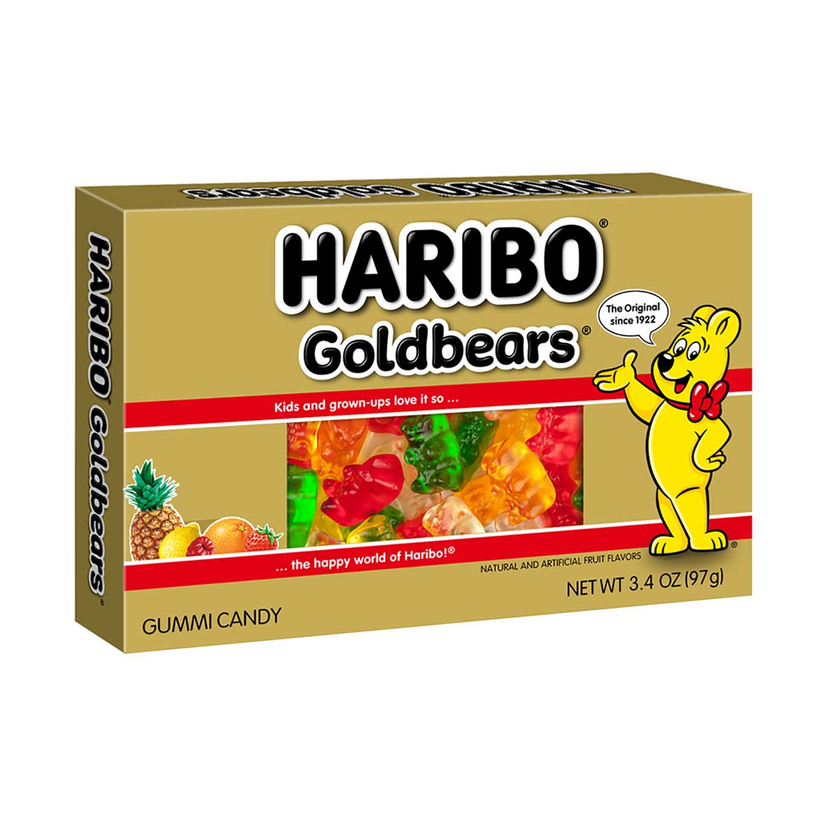 Haribo Goldbears Gummy Candy Theater Box - 3.4oz (12 Count) | Soft & Chewy Fruit Flavored Bears | Perfect for Movie Nights, Parties & Snacking