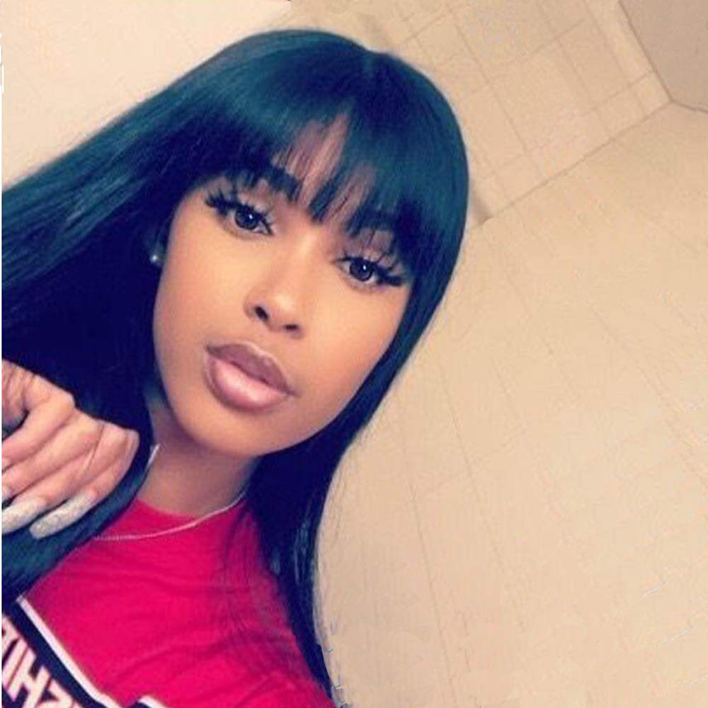 13x6 HD Transparent Lace Front Straight Human Hair Wig - Natural Color Peruvian Virgin Hair for Black Women (24 Inch, 150 Density) | Daily Wear, Cosplay & Special Occasions