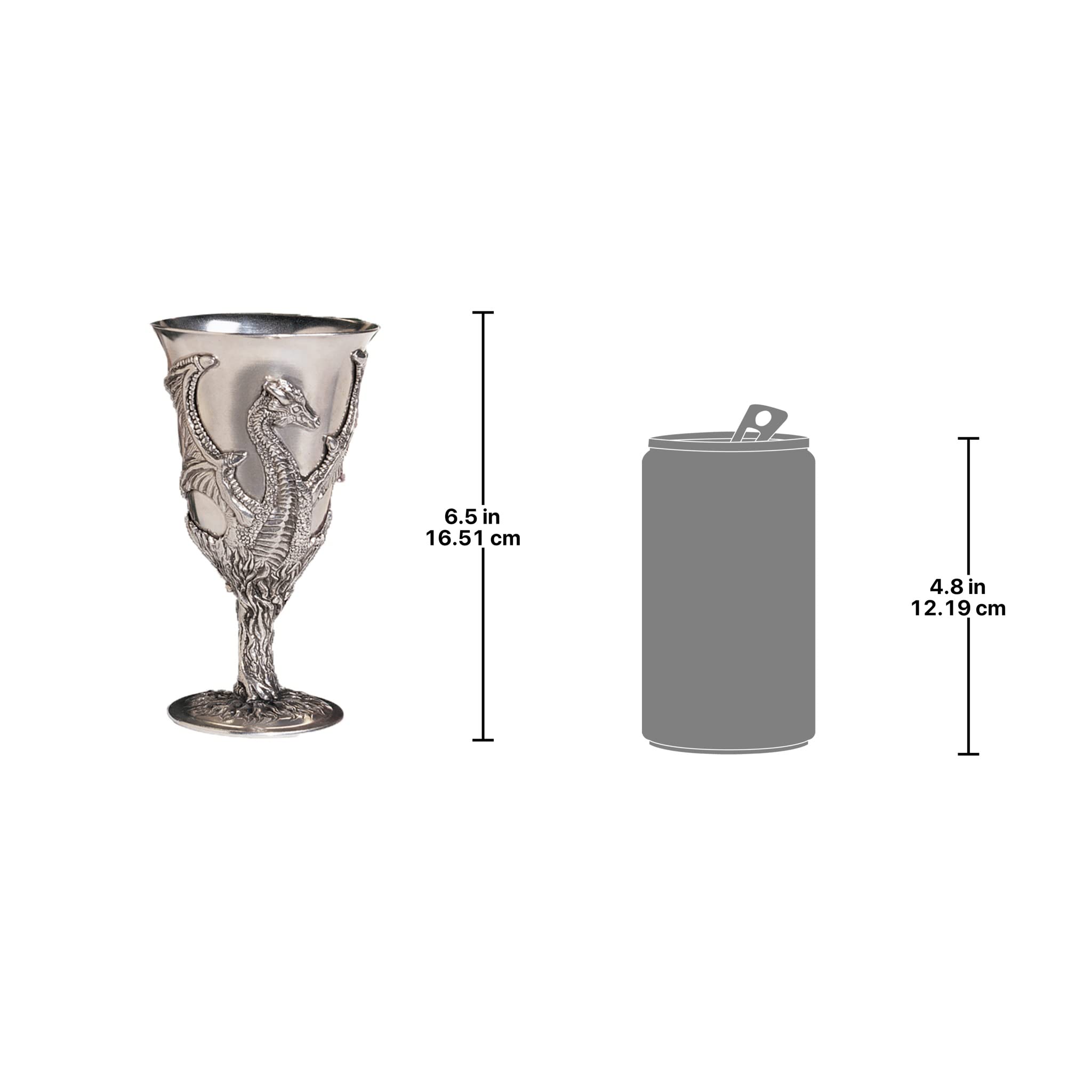 Dragon Pewter Goblets Set of 2 - Elegant Medieval Style Drinking Cups with Gift Box - Perfect for Fantasy Parties, Wedding Toasts & Home Decor