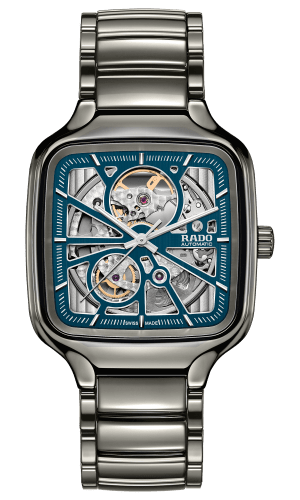RADO True Square Automatic Open Heart Blue Dial Men's Watch R27083202 - Luxury Swiss Timepiece for Business & Formal Occasions