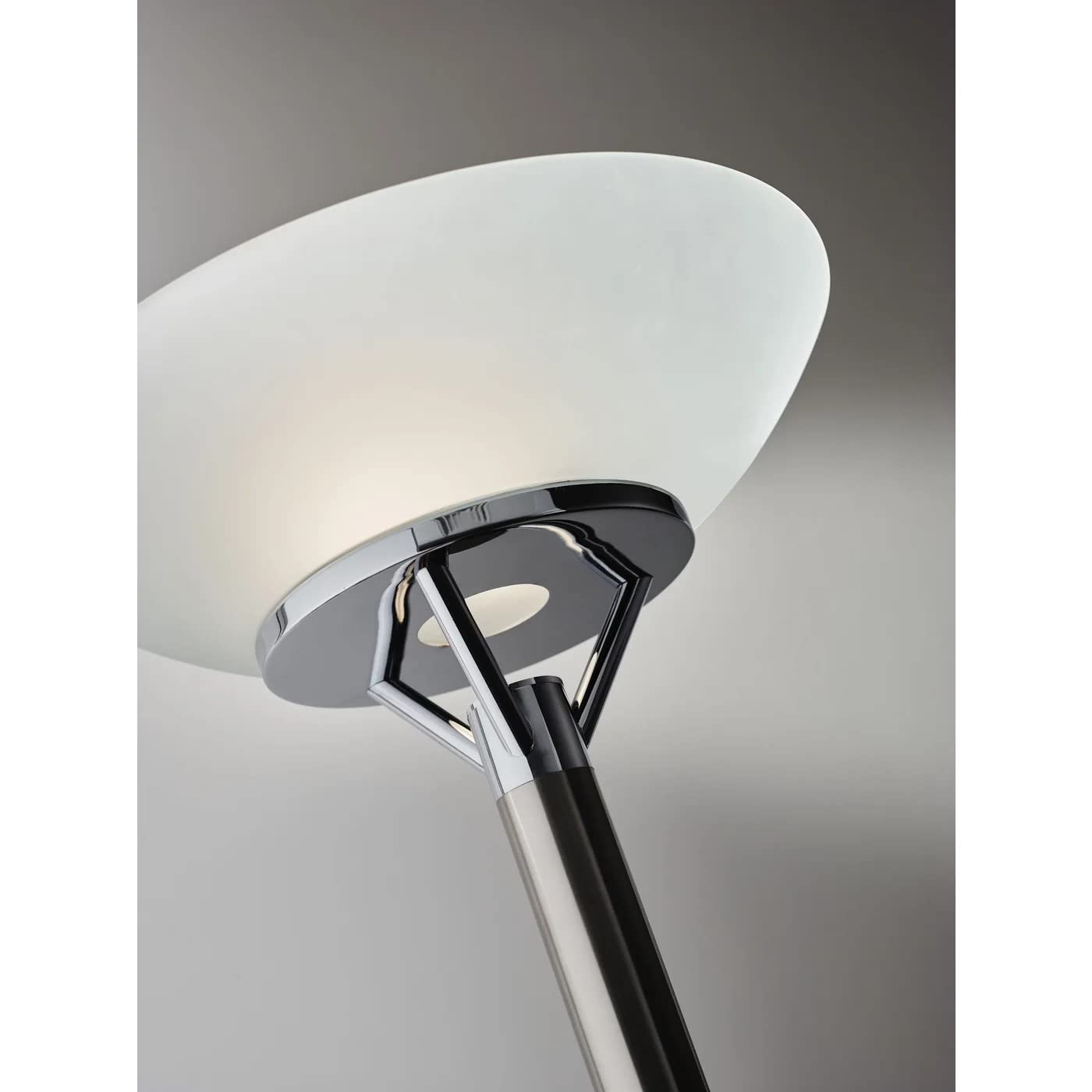Adesso Modern Floor Lamp with Brushed Steel & Chrome Finish - Adjustable Standing Light for Bedroom, Living Room, Office & Corner Decor | Ideal for Reading, Working & Ambient Lighting