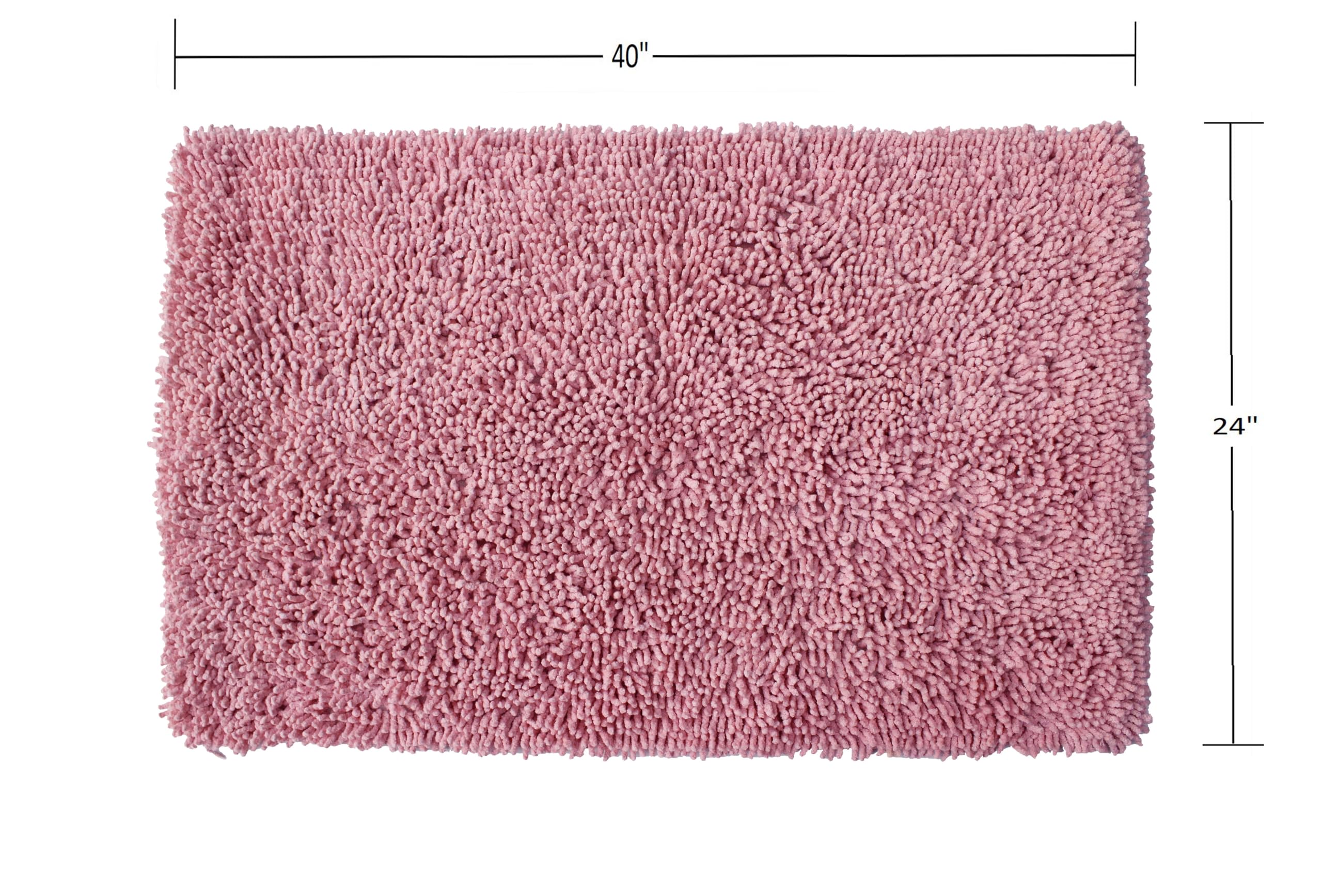 Home Weavers Fantasia 100% Cotton Bath Rug Set - Ultra Soft & Absorbent Non-Slip Bathroom Mat, Washable Kitchen Floor Mat (24