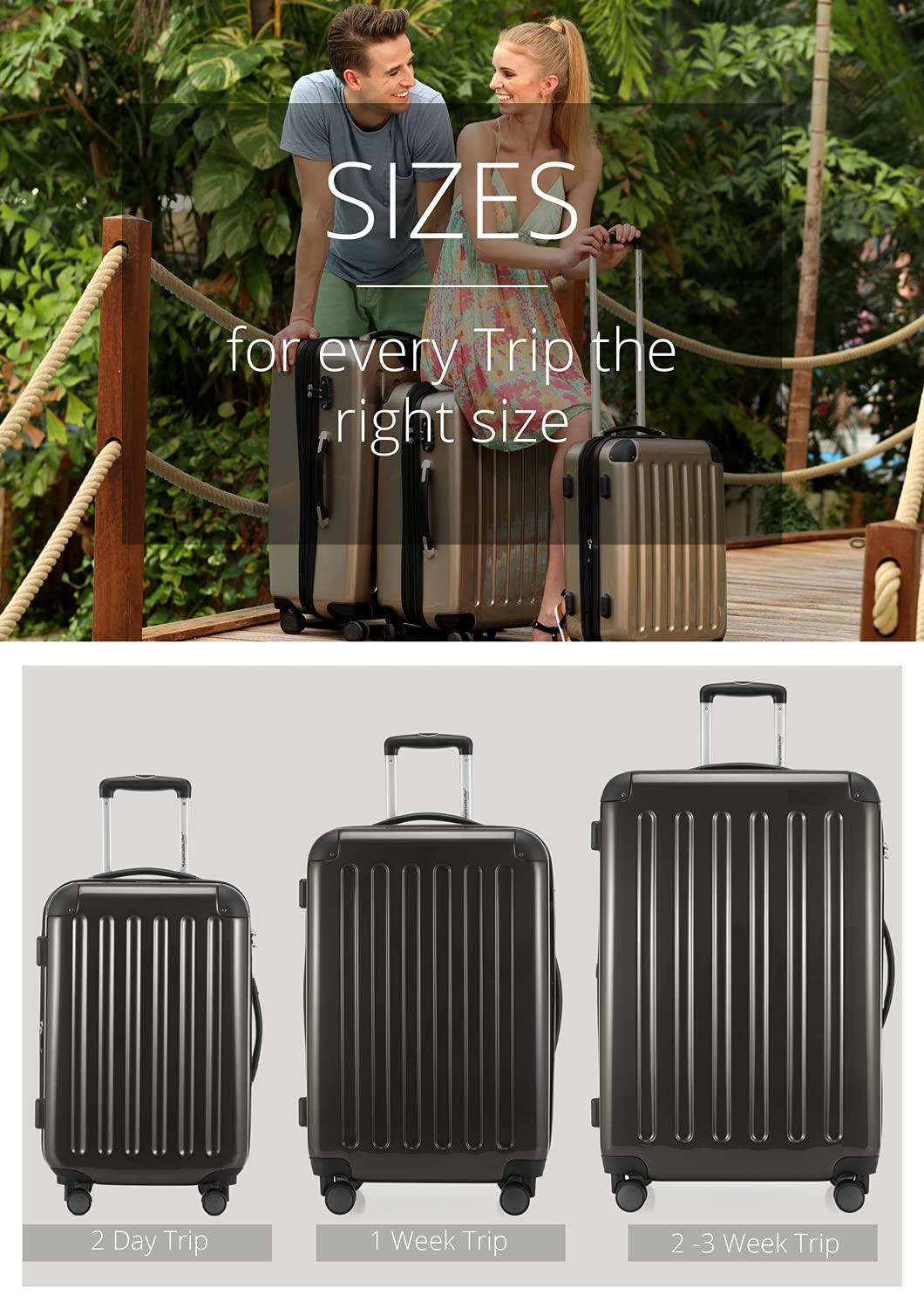Premium Graphite Hand Luggage 65cm Carry-On Suitcase for Business Travel & Weekend Getaways - Lightweight Durable Cabin Bag with 360° Spinner Wheels