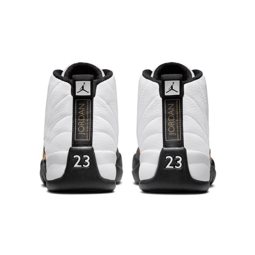 Air Jordan 12 Retro Basketball Shoes - Royalty White/Black/Metallic Gold - Men's High-Top Sneakers for Casual Wear & Street Fashion