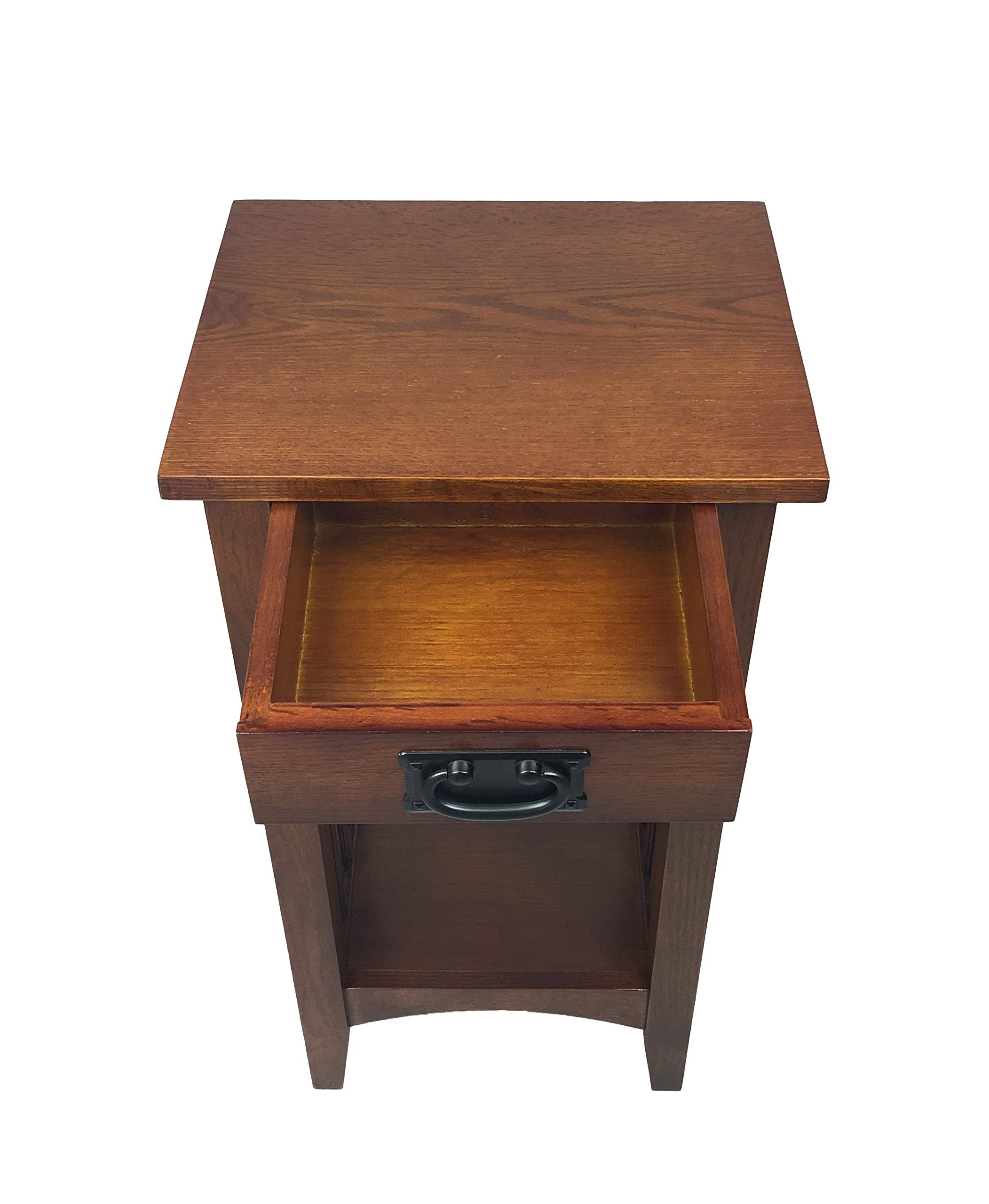 Benjara Wooden Pedestal Stand with Drawer & Open Shelf - Rustic Brown Display Stand for Home Decor, Plants, Books & Collectibles