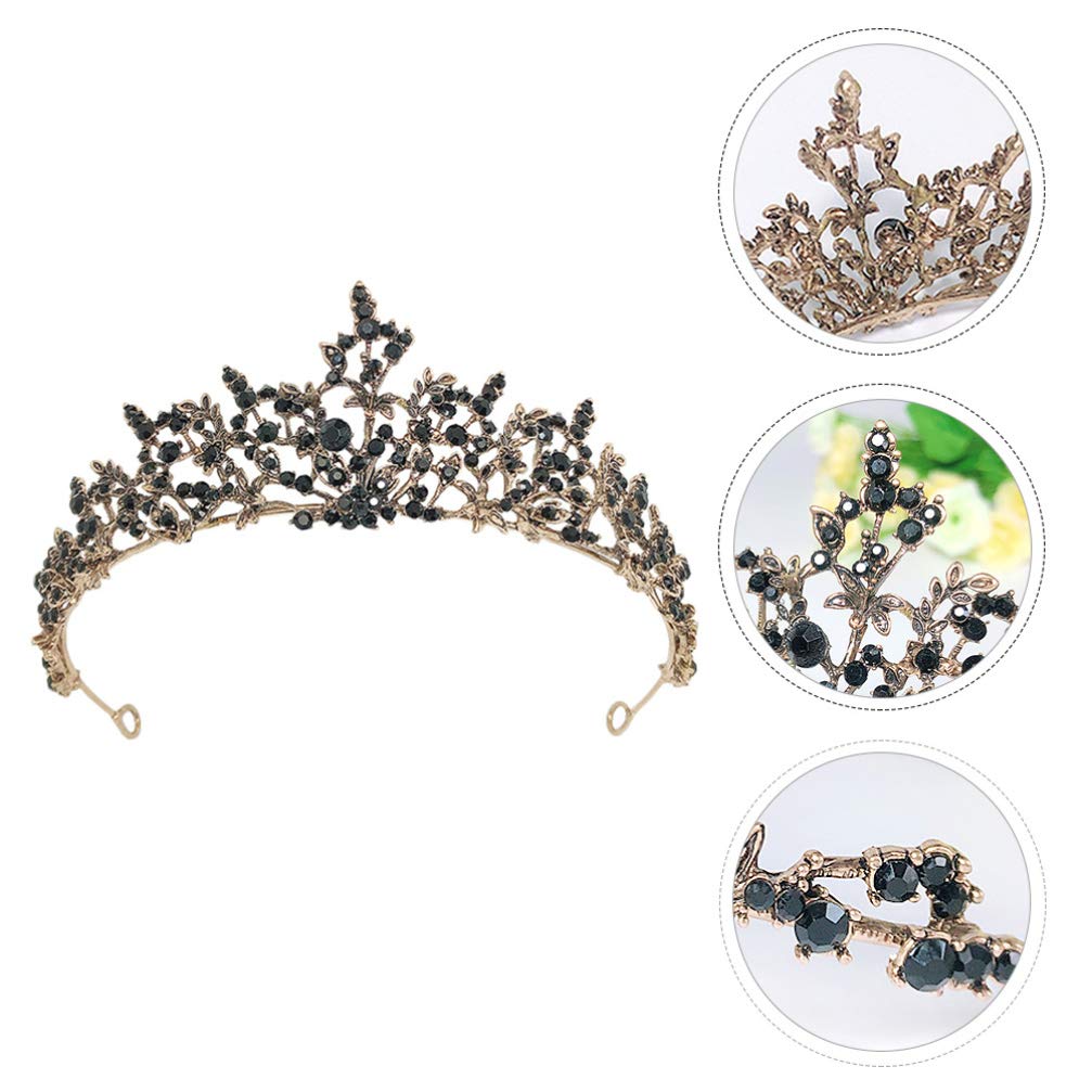 1pc Black Elegant Bridal Tiara Crown - Wedding Hair Accessories for Bride, Prom, Pageant & Guest - Perfect for Bridal Shower, Ceremony & Reception