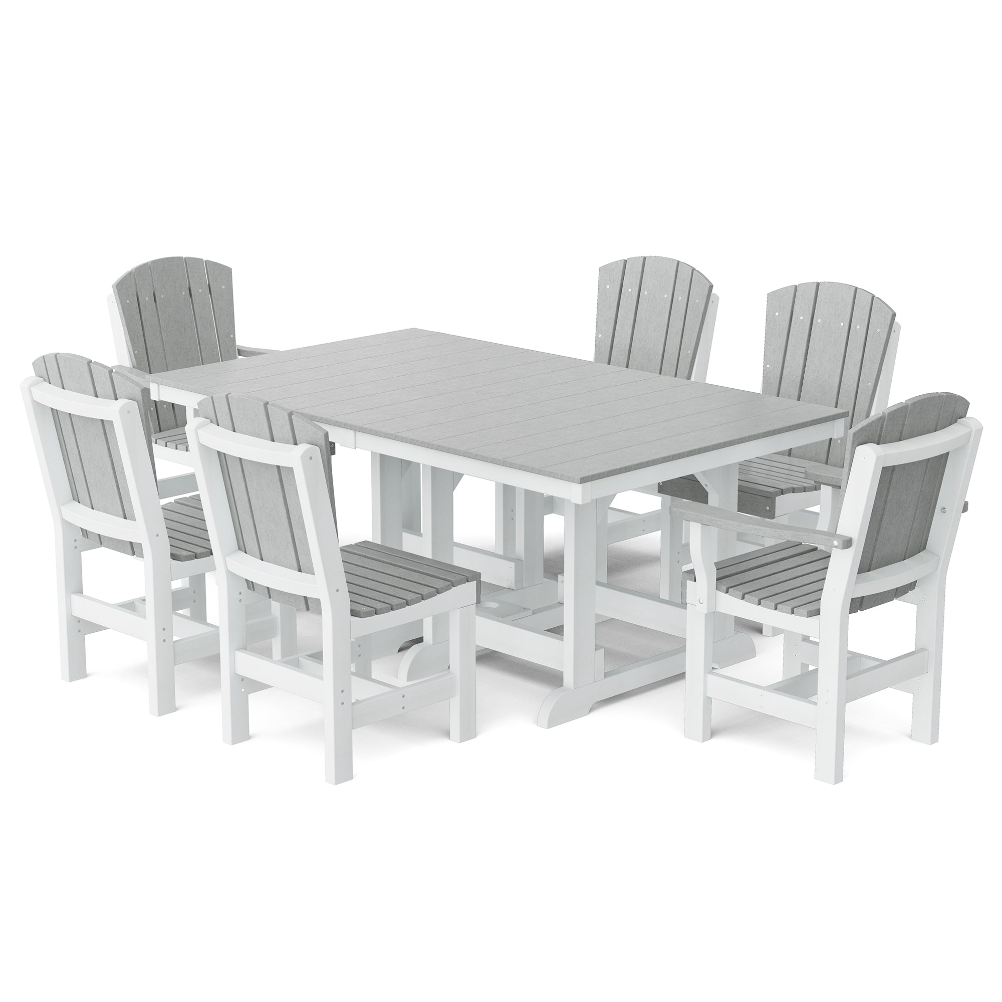 Heritage 7-Piece 44x72 Inch Dining Table Set with Chairs - Perfect for Family Gatherings, Dinner Parties & Outdoor Entertaining