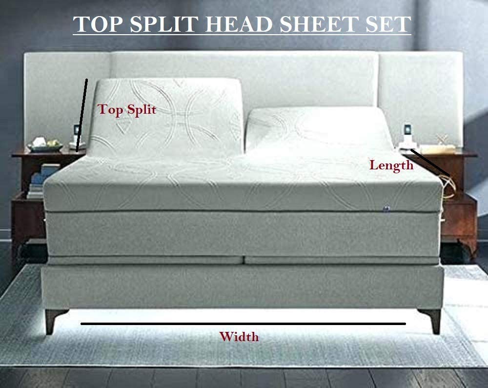 Split Cal King Sheets for Adjustable Beds - 600 Thread Count 100% Natural Cotton Deep Pocket Sheet Set - Dark Grey Split Design (28