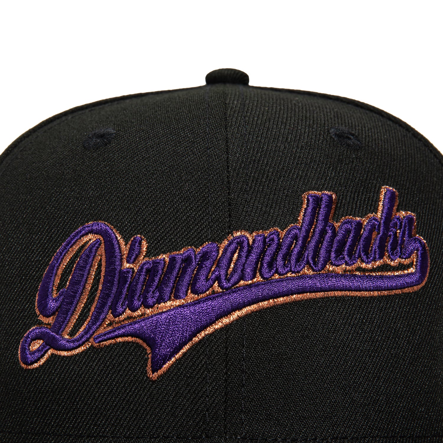 New Era 59Fifty Arizona Diamondbacks 2001 World Series Patch Script Hat - Black, Purple & Metallic Copper | MLB Baseball Cap for Fans & Collectors | Perfect for Games, Sports Events & Casual Wear