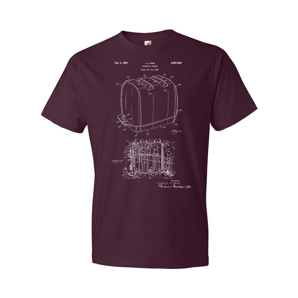 Radiant Control Toaster Patent Graphic T-Shirt - Vintage Kitchen Apparel, Unique Cooking Gift for Chefs, Toaster Blueprint Design, Restaurant Staff Uniform, Perfect for Culinary Enthusiasts & Food Lovers - Great for Cooking Classes, BBQ Parties, and Kitchen Decor