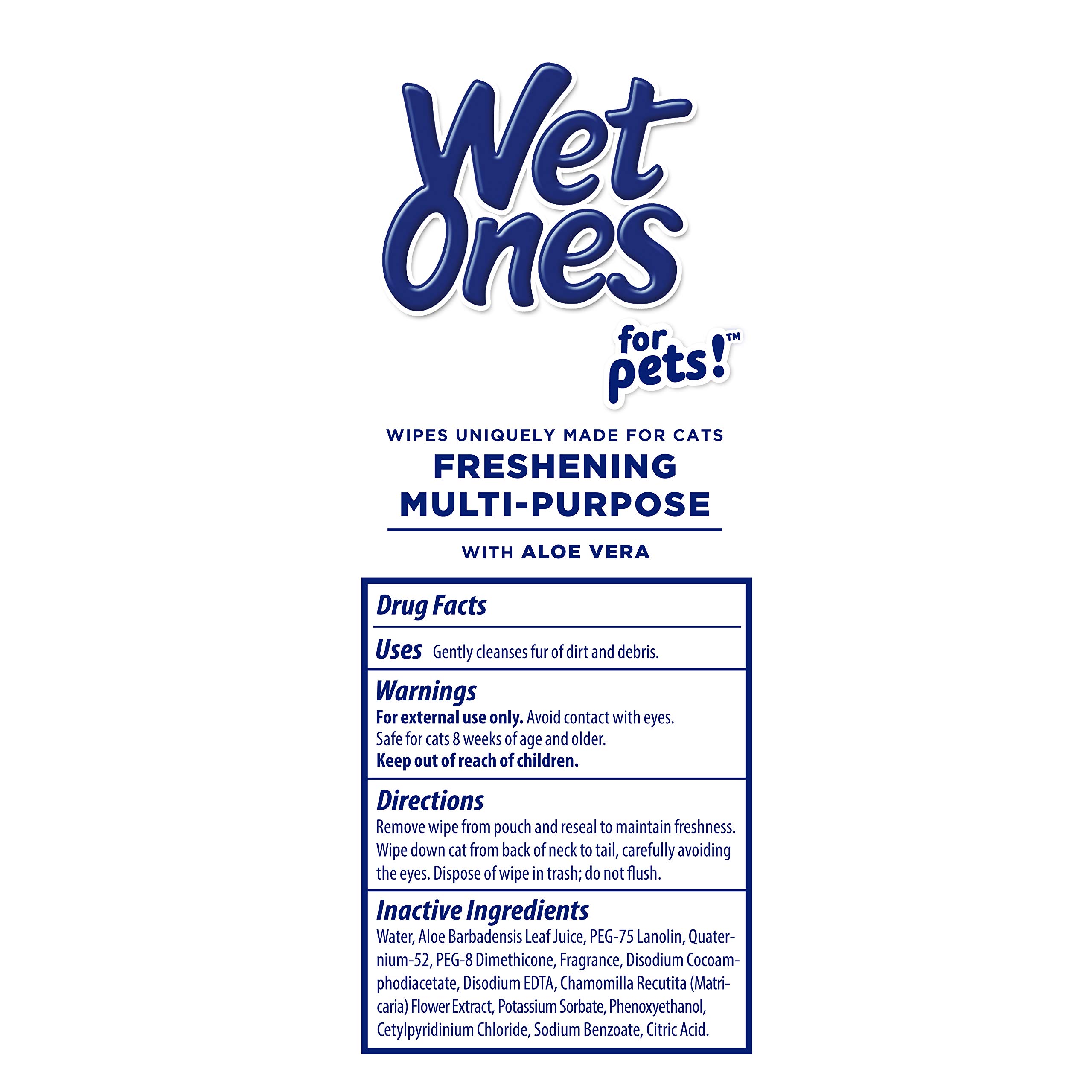 Aloe Vera Pet Wipes for Cats - 100 Count (3 Pack) | Hypoallergenic Grooming & Cleaning Wipes with Fresh Scent | Gentle for Paws, Face & Fur | Perfect for Travel, Litter Box & Post-Vet Care