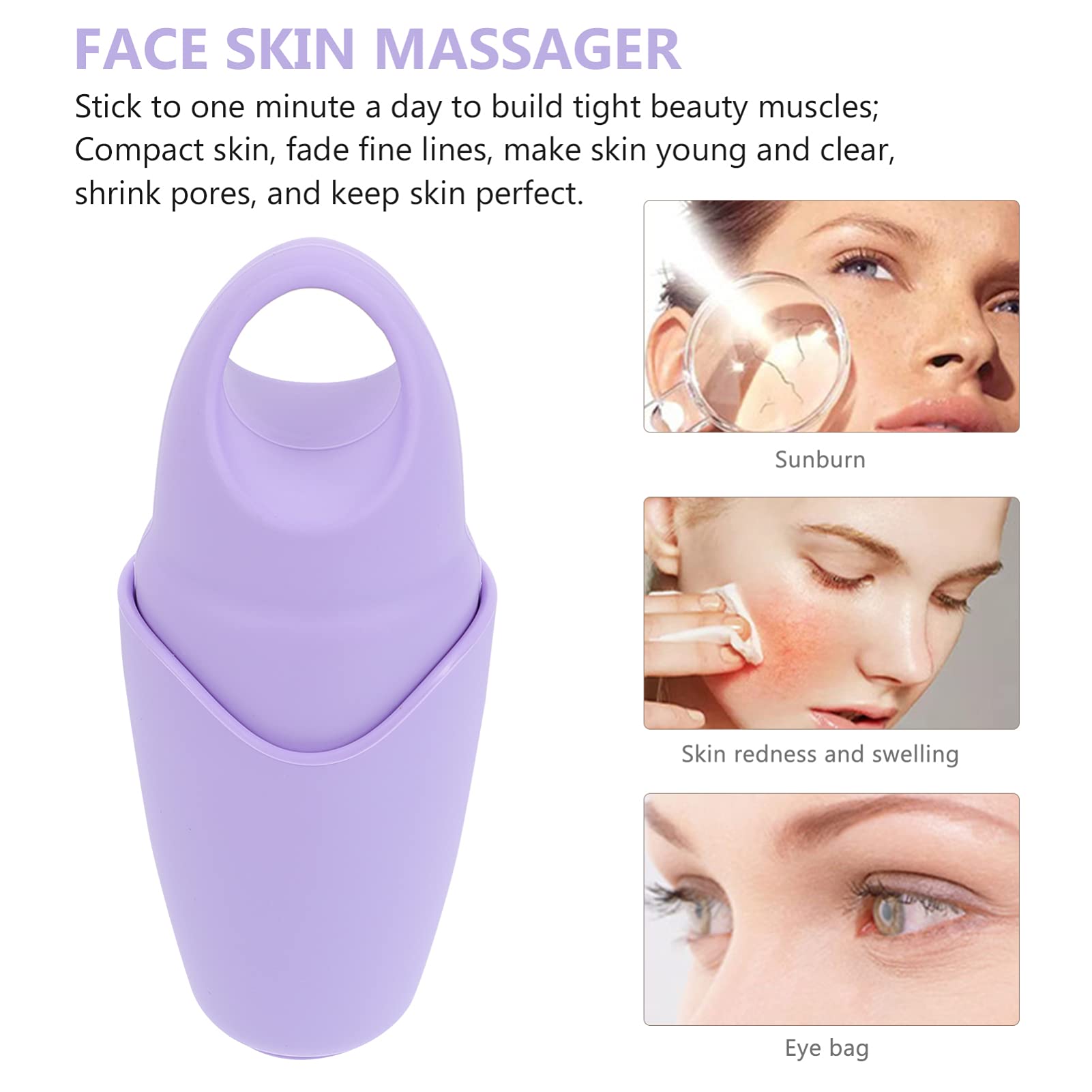 Beaupretty Ice Roller Cover for Face - Reusable Waterproof Facial Massage Tool for Skin Hydration & Glow (Purple) | Perfect for Morning Routine, Puffiness Relief & Post-Workout Skin Care