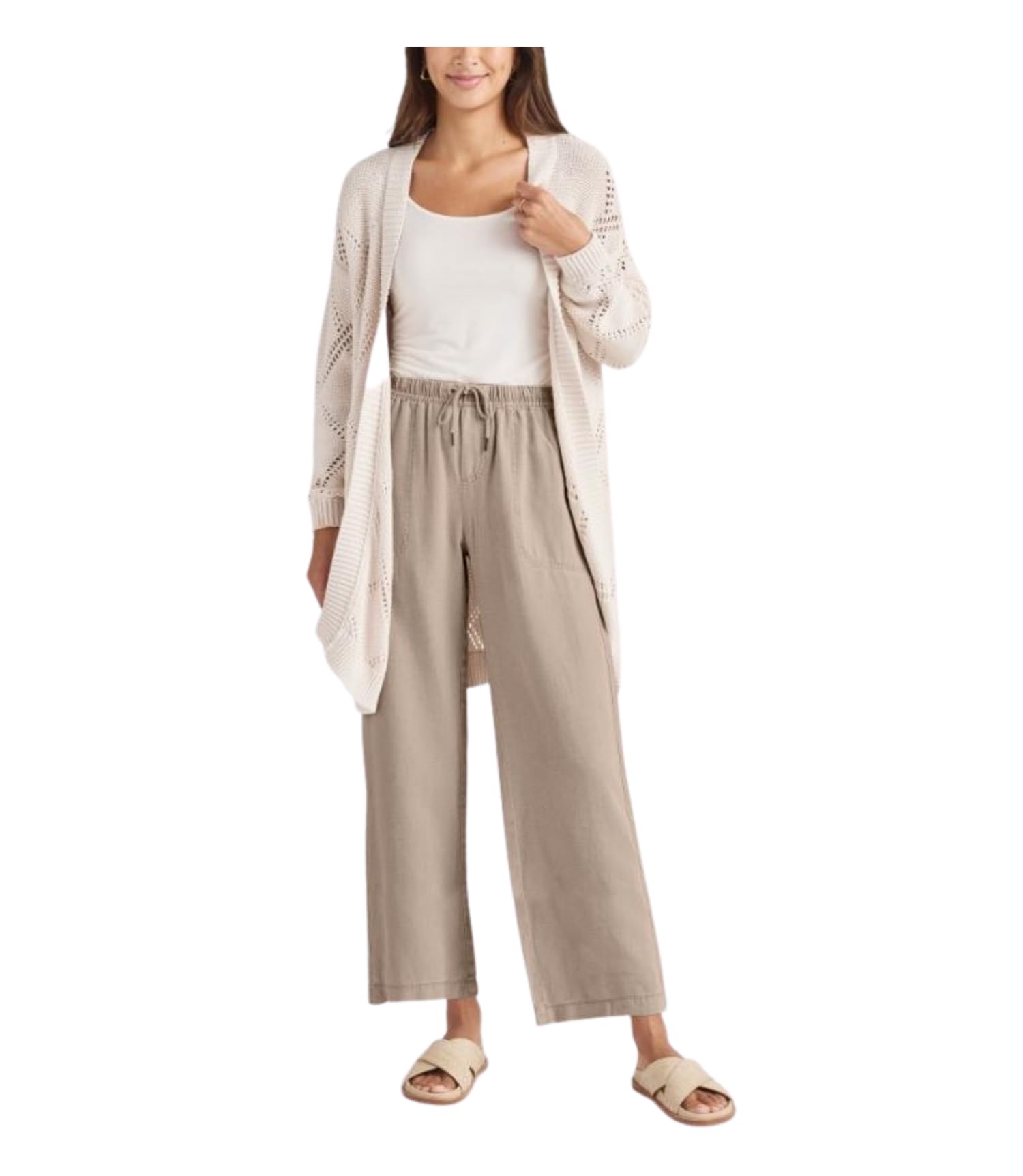 Splendid Women's Angie High Waisted Wide Leg Crop Pants - Comfortable & Stylish for Work, Casual Outfits & Summer Fashion