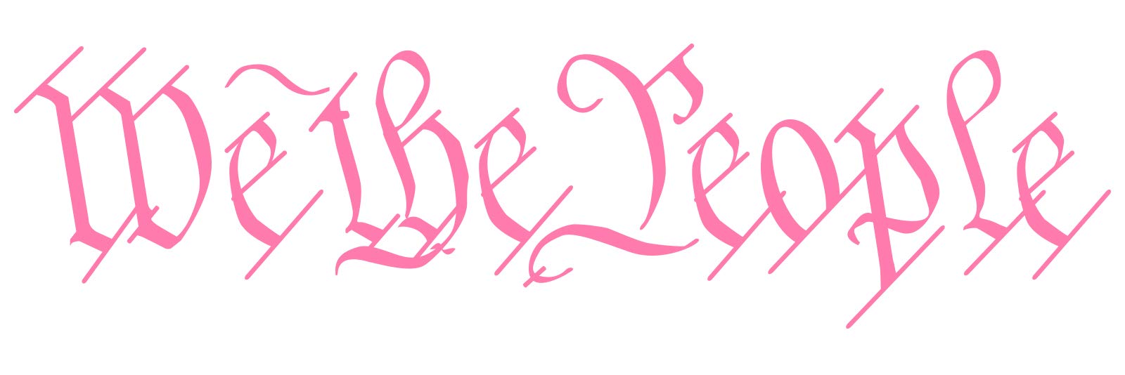 We The People Decal - US Second Amendment Vinyl Sticker for Car, Truck, Window & Mailbox - Patriotic Pink 20 Inch - Perfect for Political Supporters, Gun Rights Advocates & American Pride Displays