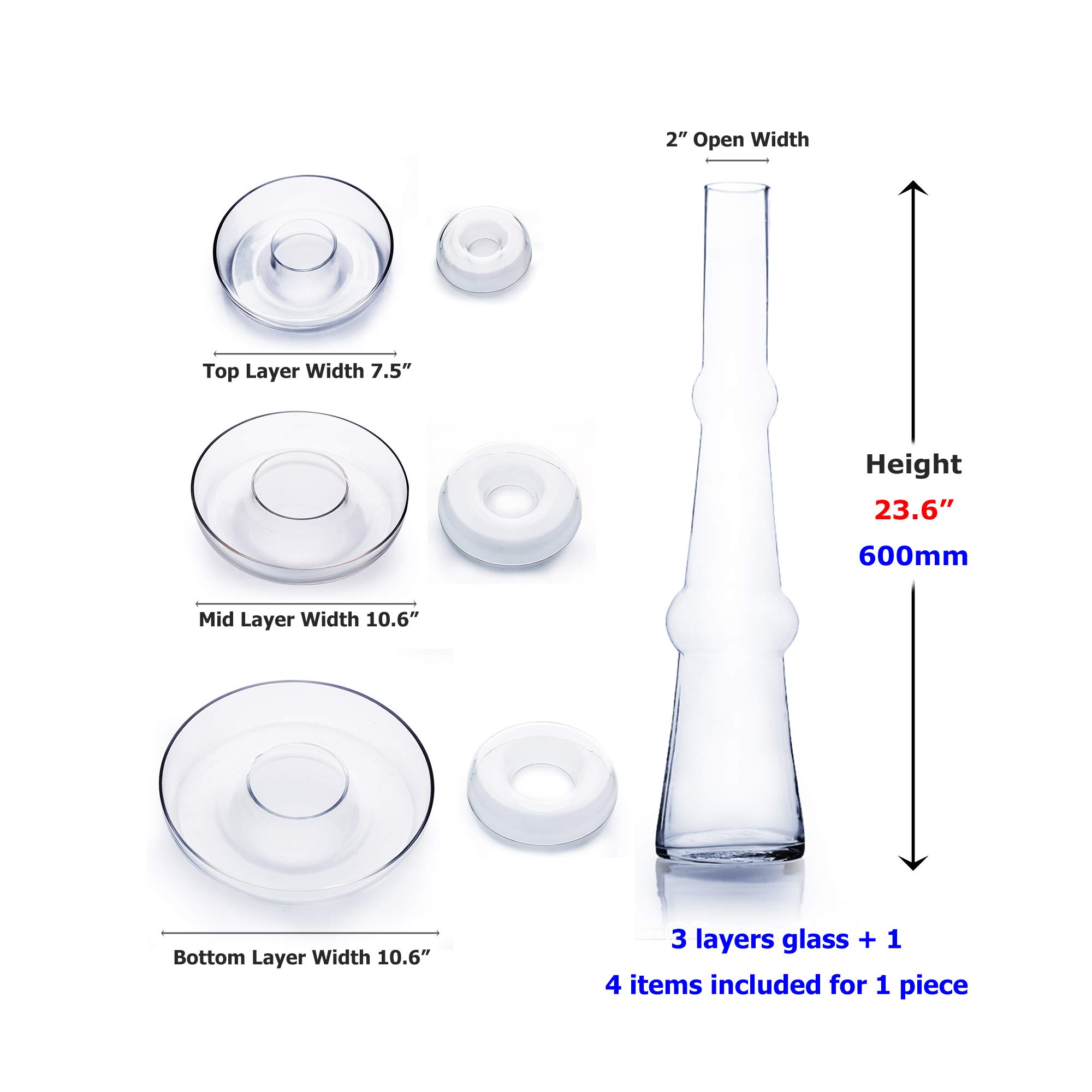 3-Tier Glass Fountain Vase - 13
