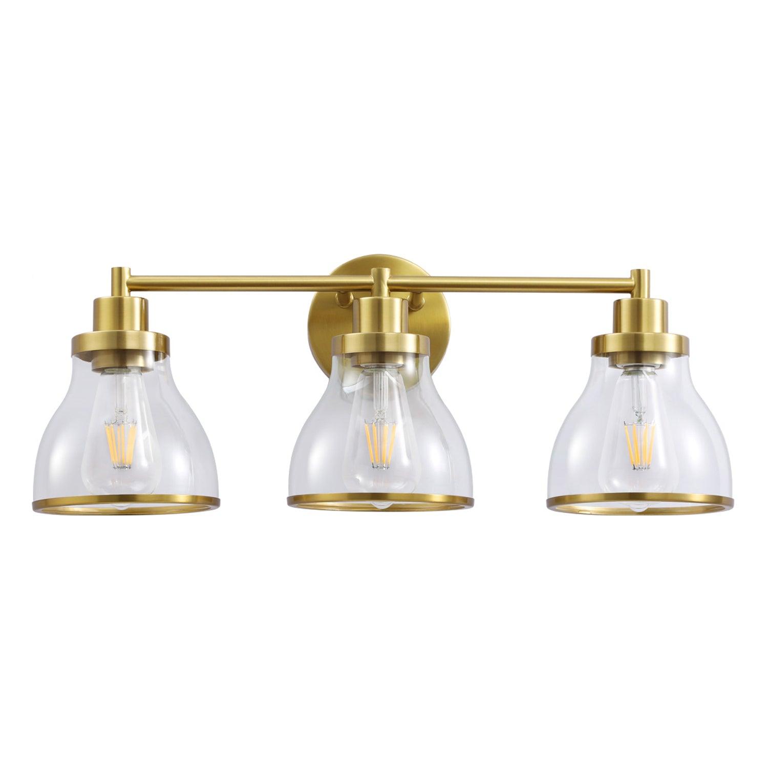 Hermosa Modern 3-Light Bathroom Vanity Light Fixture - Brushed Nickel Finish, Dimmable LED Lighting for Bathroom, Powder Room & Dressing Area