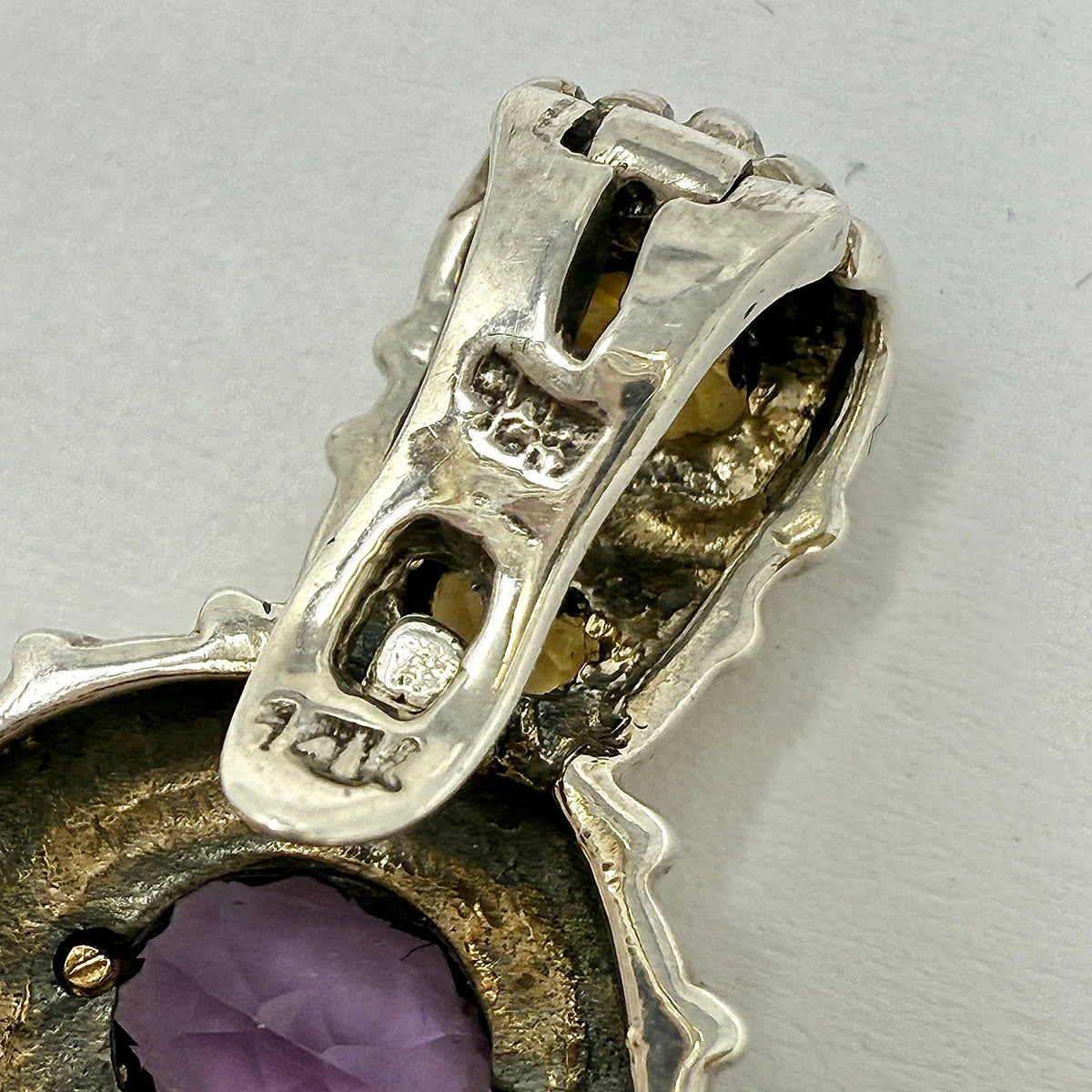 14K Gold Accent Sterling Silver Pendant with Amethyst & Citrine Gemstones - Perfect for Birthdays, Anniversaries & Special Occasions